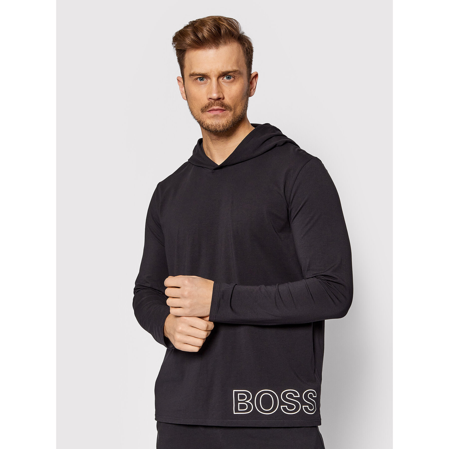 Boss Longsleeve Identity 50460254 Negru Regular Fit - Pled.ro