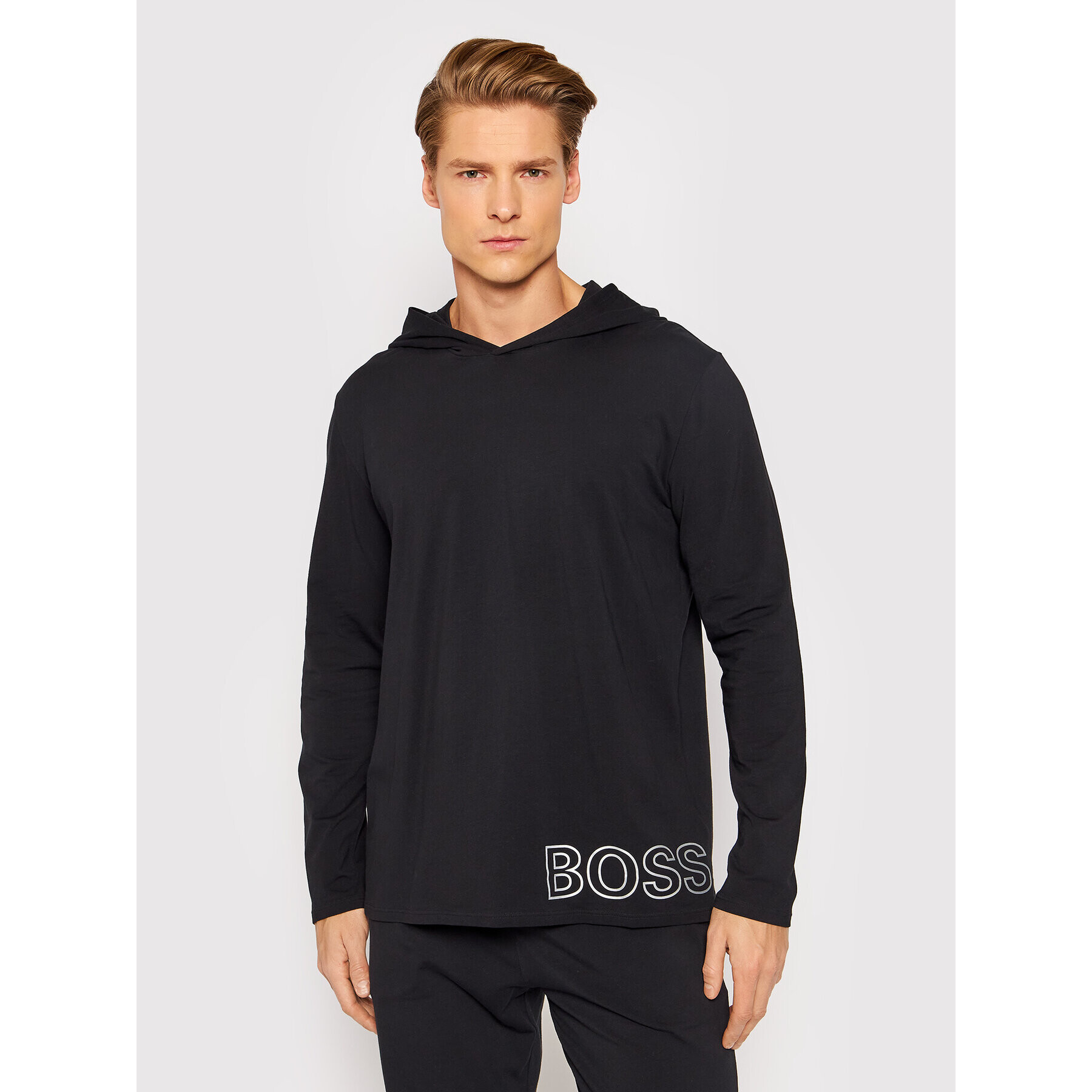 Boss Longsleeve Identity 50463496 Negru Regular Fit - Pled.ro