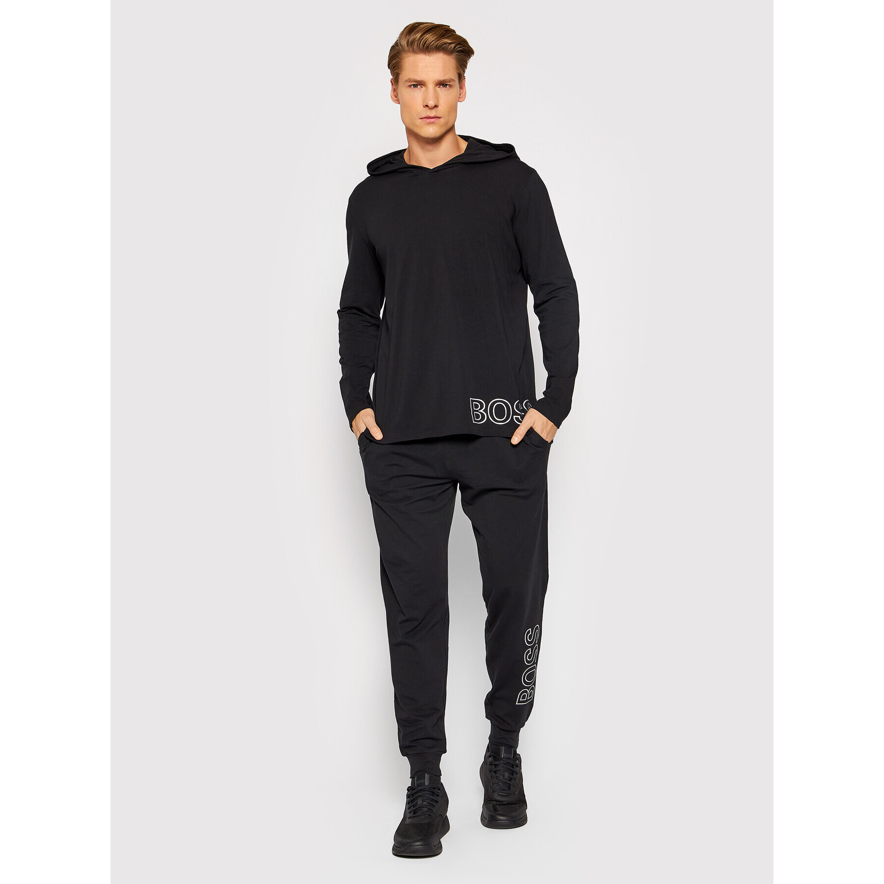 Boss Longsleeve Identity 50463496 Negru Regular Fit - Pled.ro