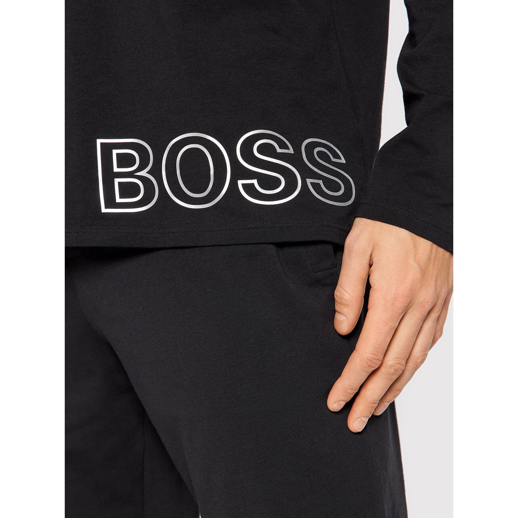 Boss Longsleeve Identity 50463496 Negru Regular Fit - Pled.ro