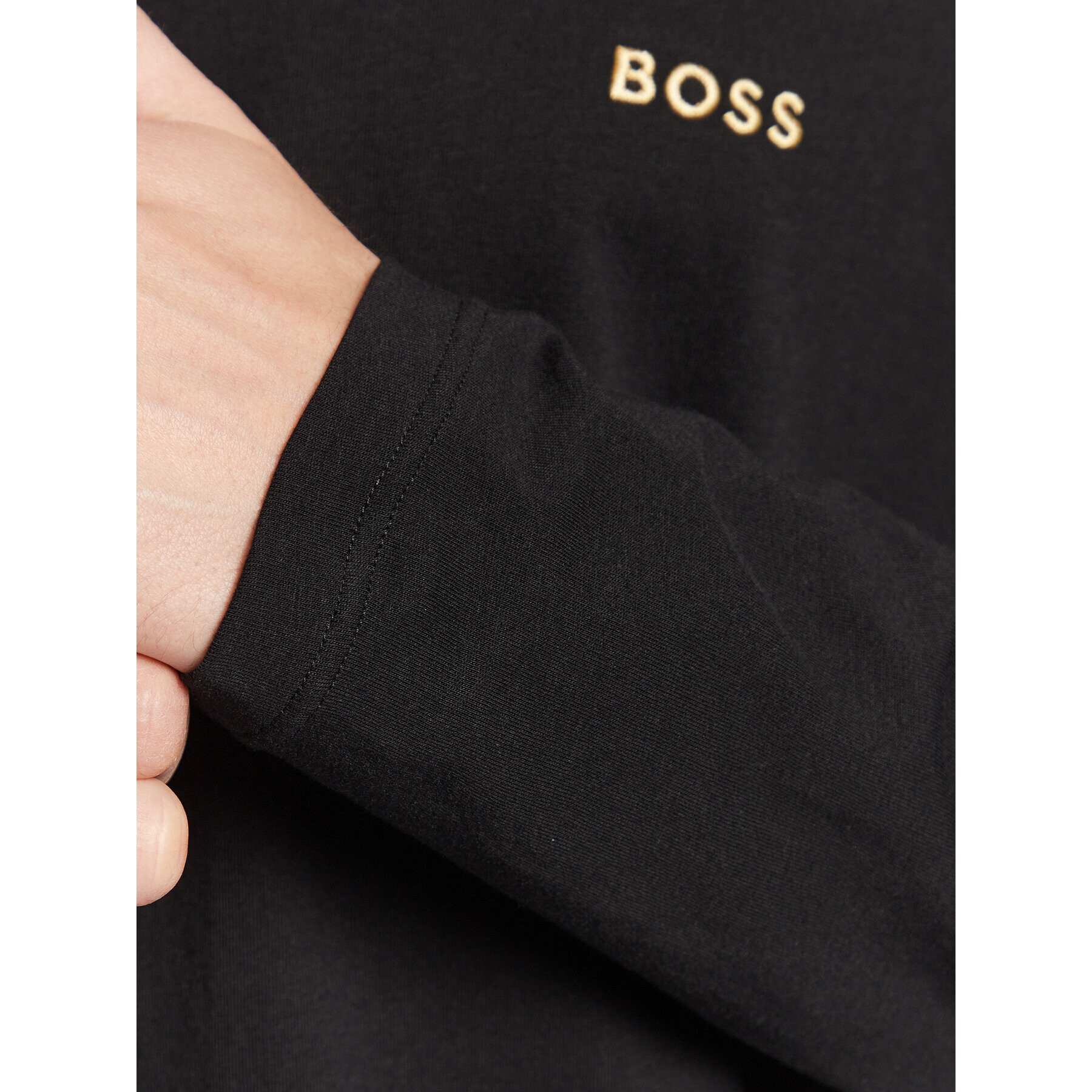 Boss Longsleeve Mix&Match 50480541 Negru Regular Fit - Pled.ro