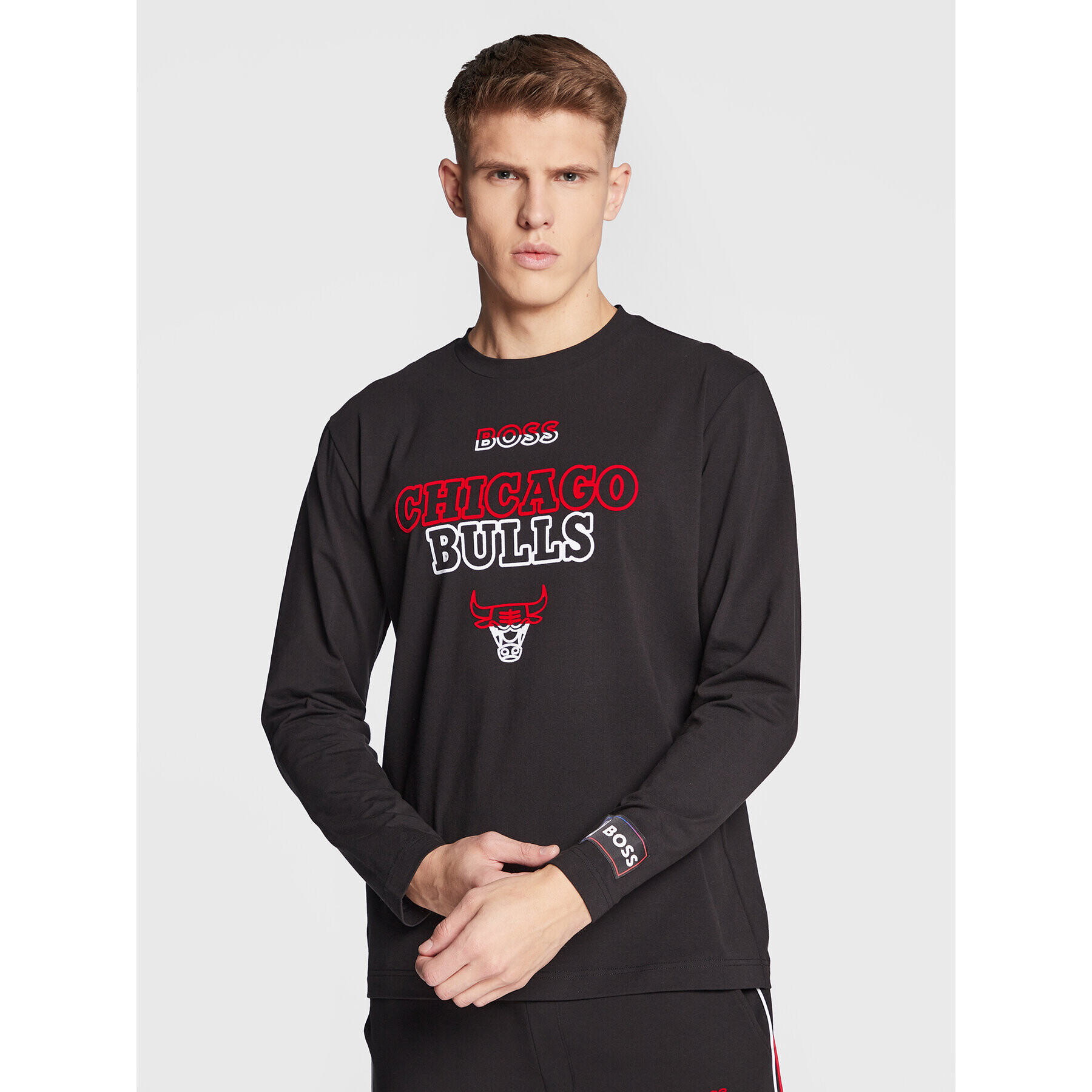 Boss Longsleeve NBA Threesixsty_3 50477425 Negru Regular Fit - Pled.ro