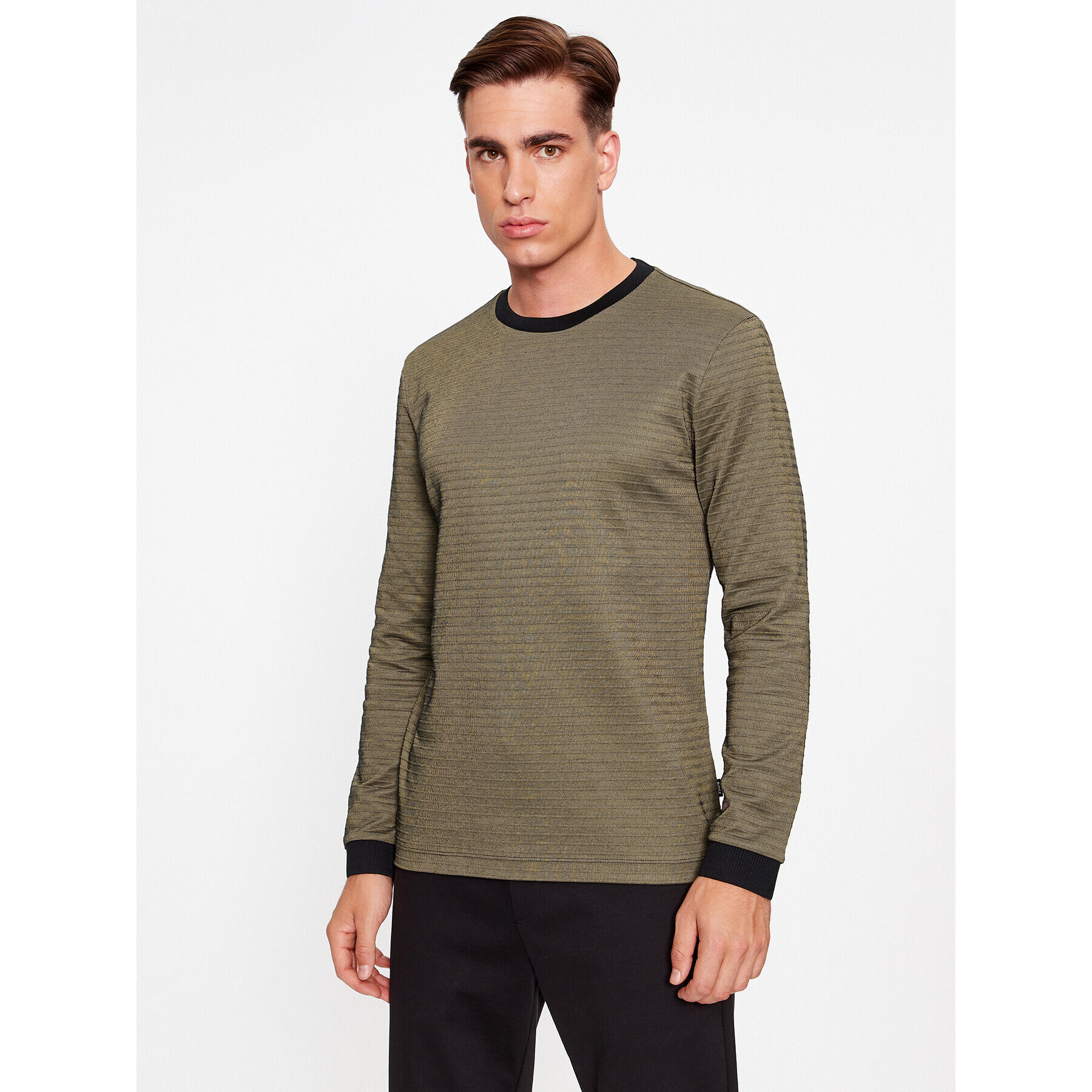 Boss Longsleeve Ottoman 50500448 Verde Regular Fit - Pled.ro