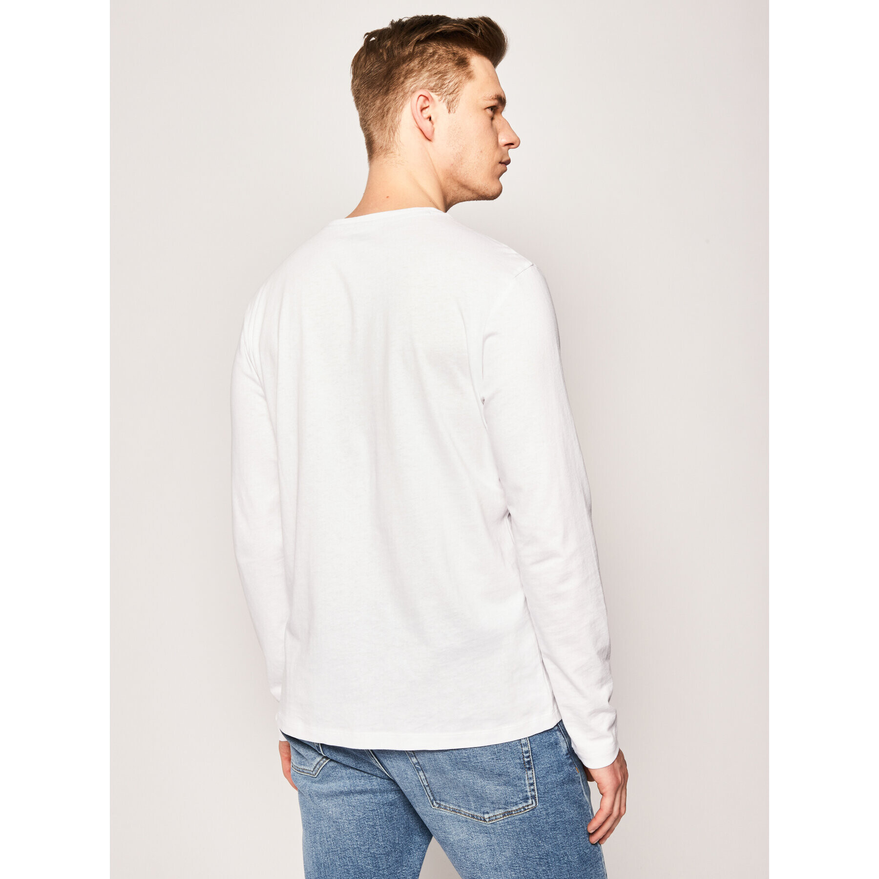 Boss Longsleeve Tacks 50393629 Alb Regular Fit - Pled.ro