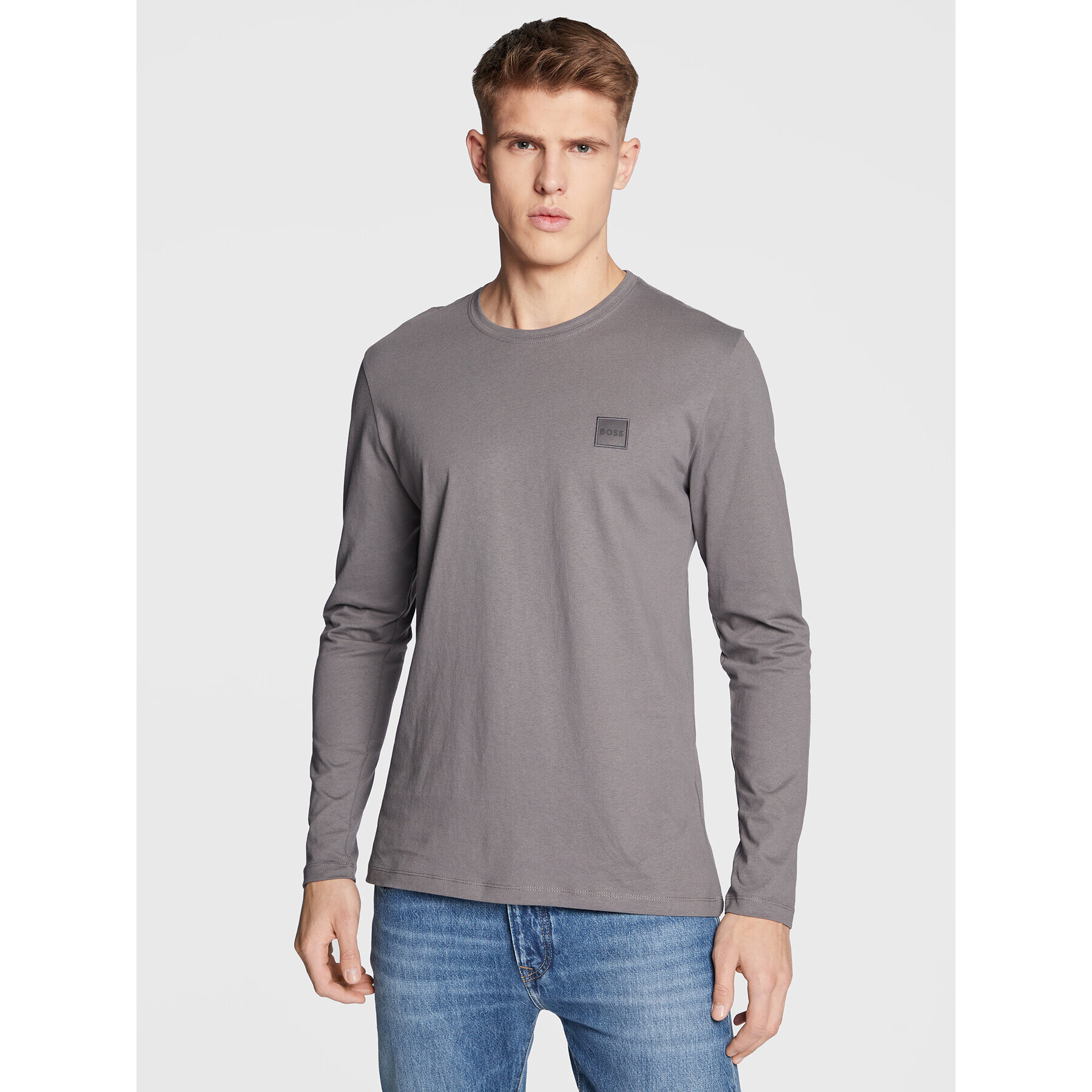 Boss Longsleeve Tacks 50476192 Gri Regular Fit - Pled.ro