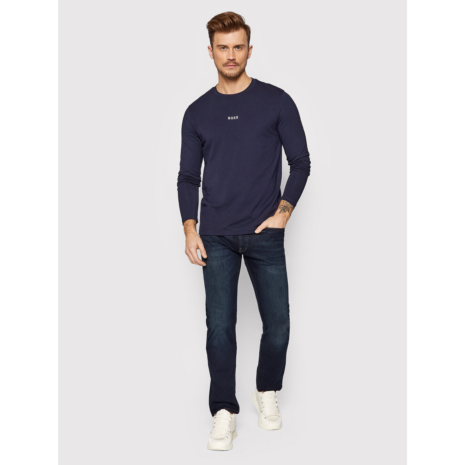 Boss Longsleeve Tchark 1 50462807 Bleumarin Regular Fit - Pled.ro