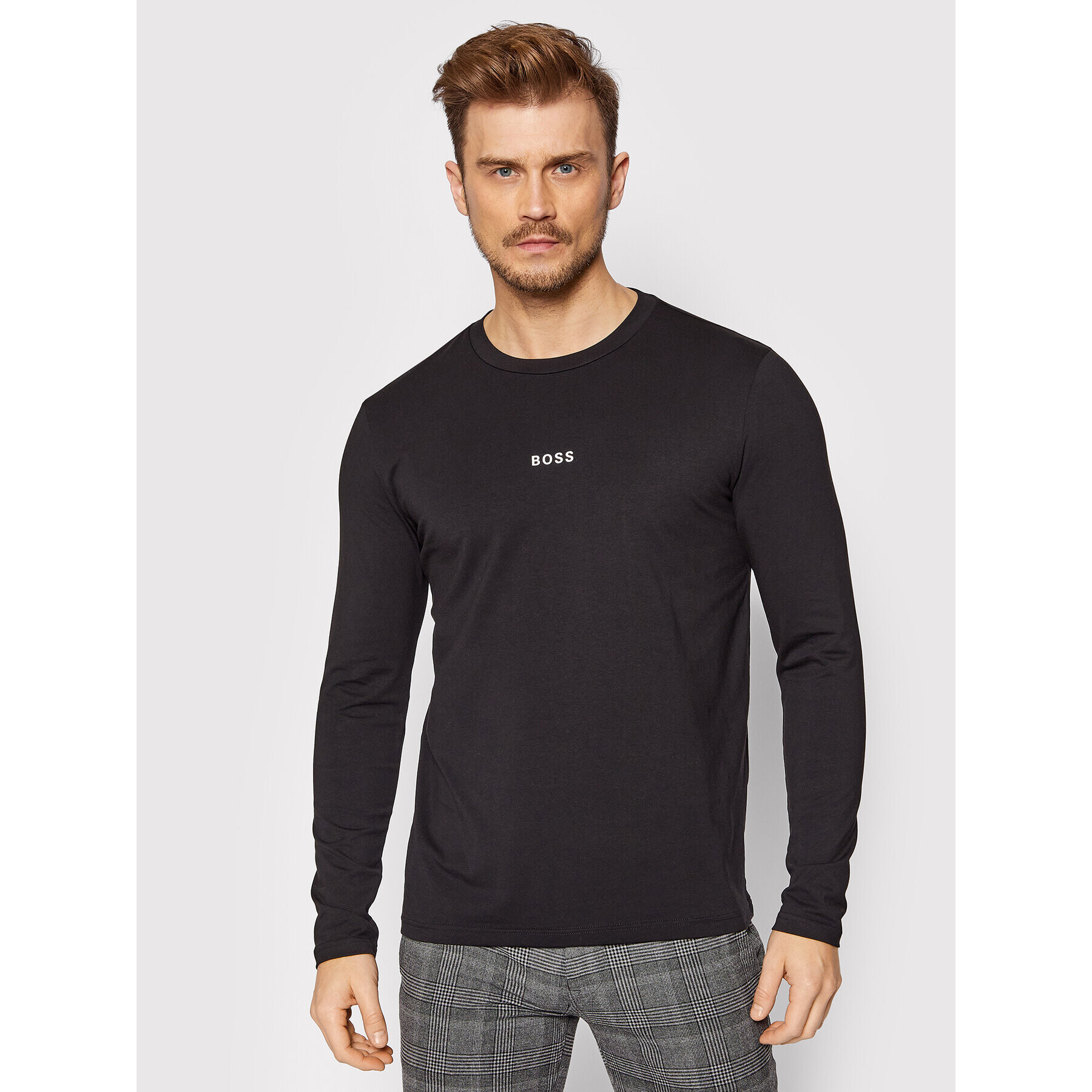 Boss Longsleeve Tchark 1 50462807 Negru Regular Fit - Pled.ro