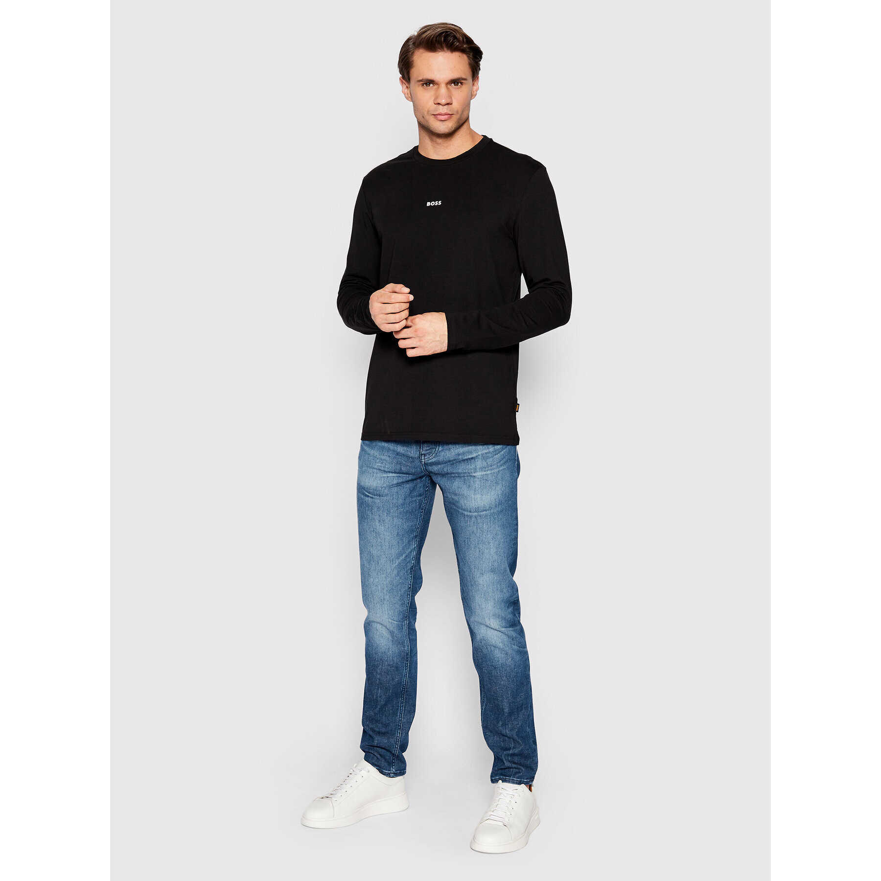 Boss Longsleeve Tchark 50473286 Negru Regular Fit - Pled.ro