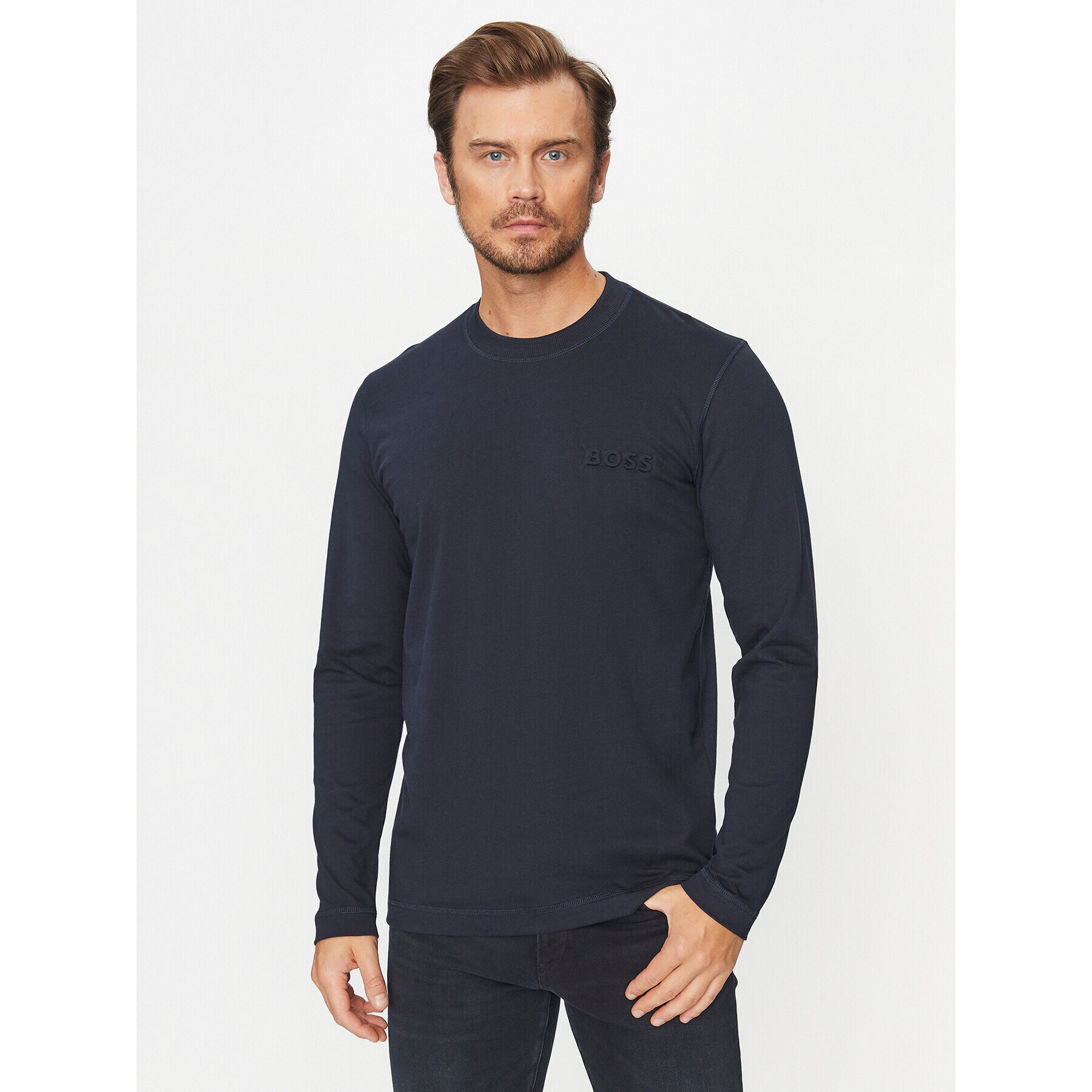 Boss Longsleeve Teebasiclong 50499276 Bleumarin Regular Fit - Pled.ro