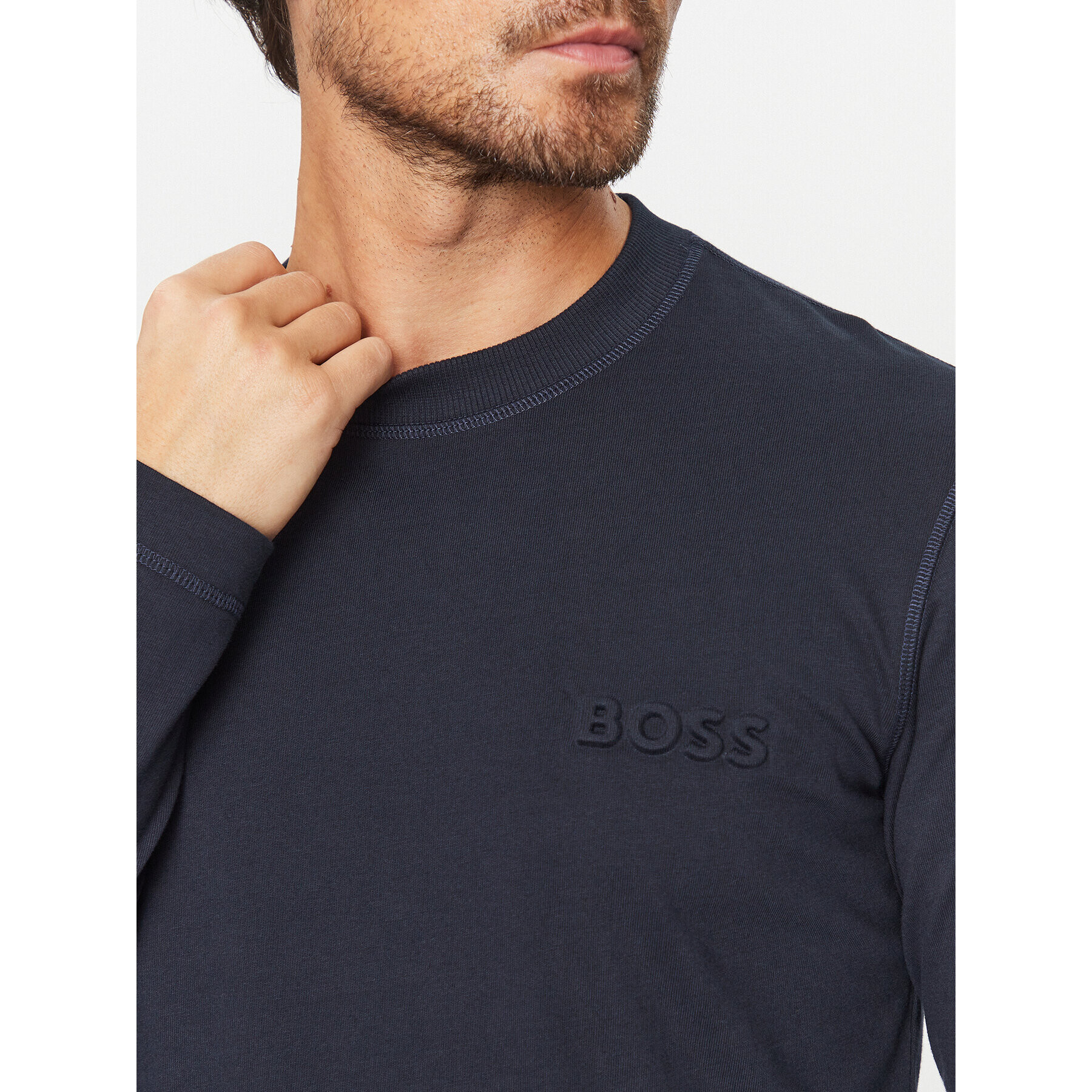 Boss Longsleeve Teebasiclong 50499276 Bleumarin Regular Fit - Pled.ro