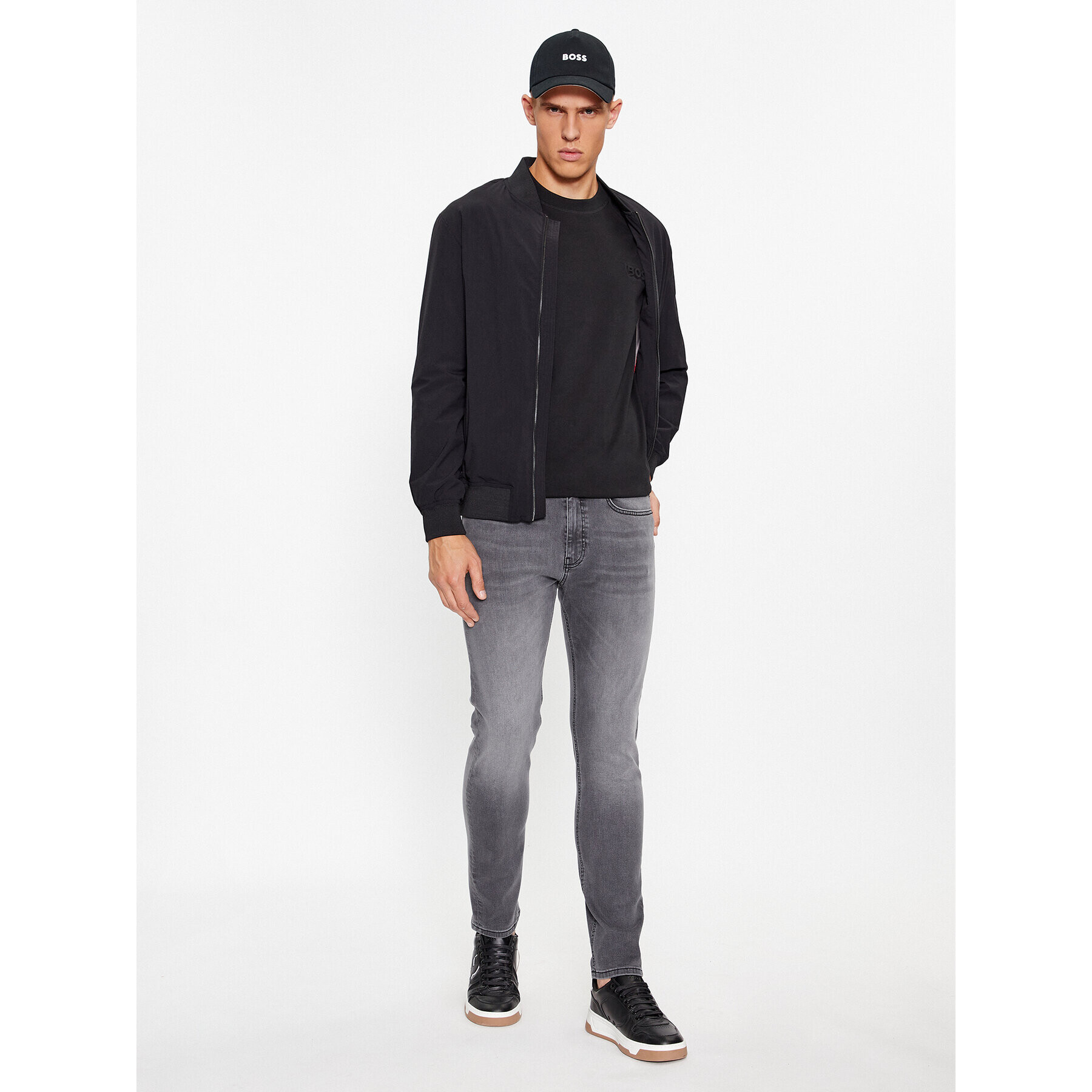 Boss Longsleeve Teebasiclong 50499276 Negru Regular Fit - Pled.ro