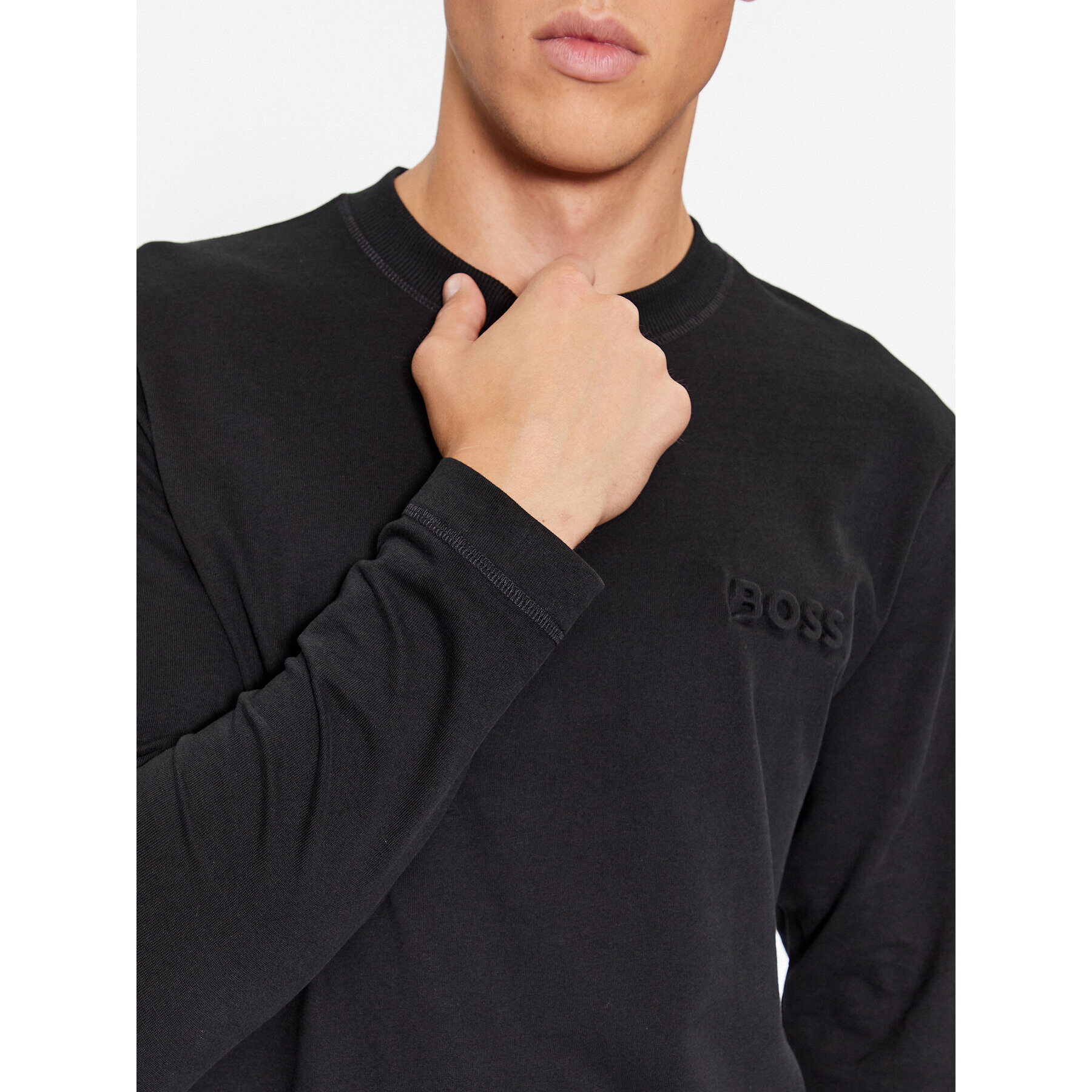 Boss Longsleeve Teebasiclong 50499276 Negru Regular Fit - Pled.ro