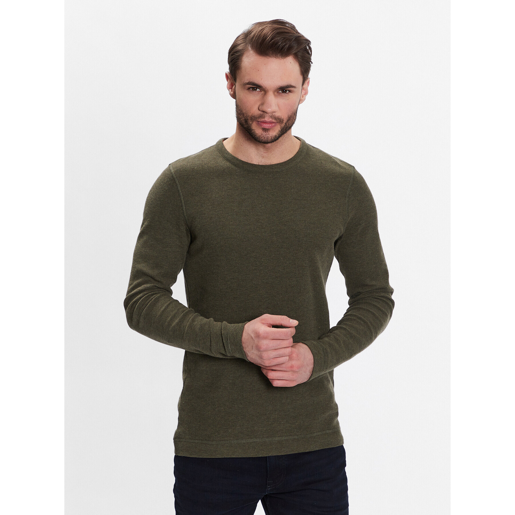 Boss Longsleeve Tempest 50472309 Verde Slim Fit - Pled.ro