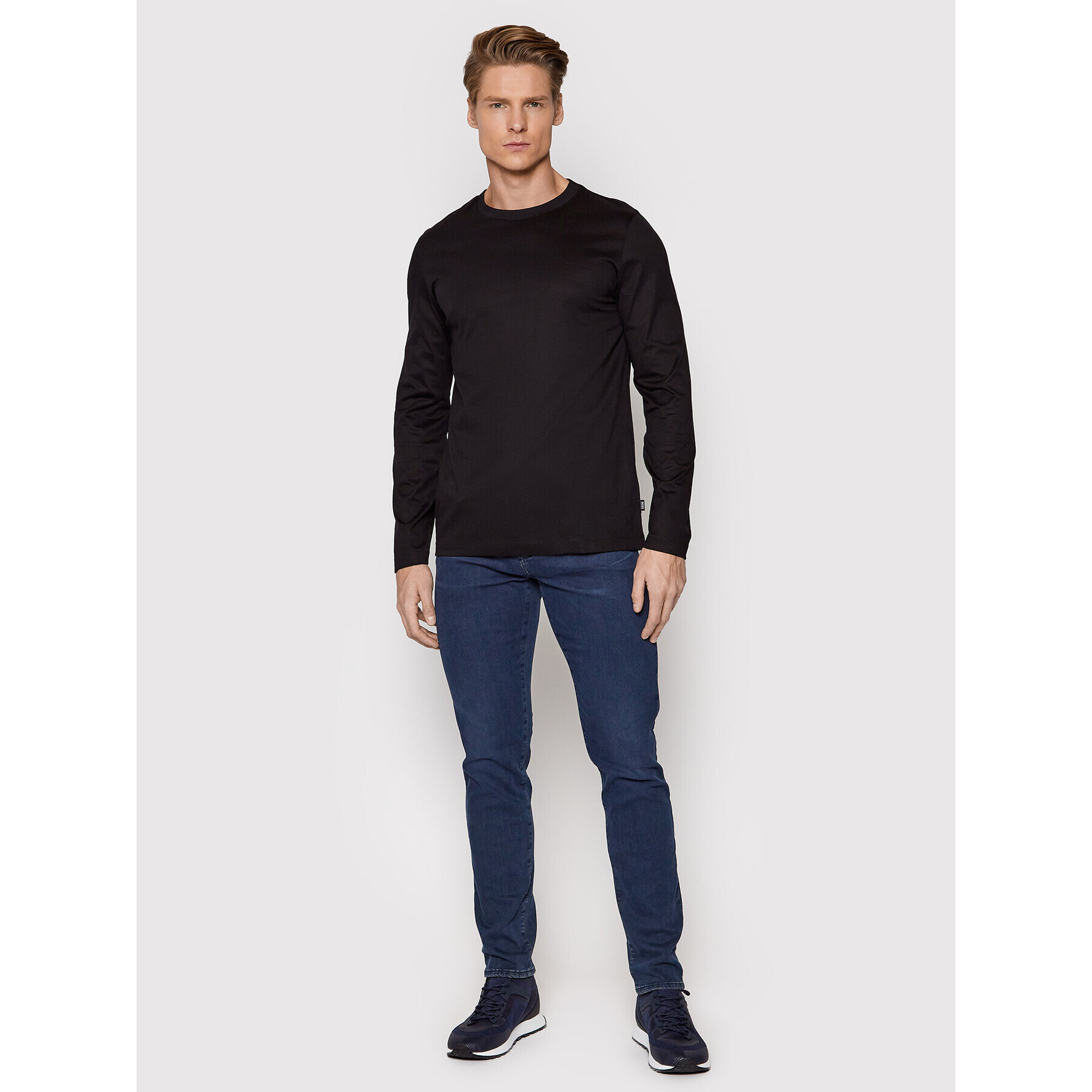 Boss Longsleeve Tenison 33 50458155 Negru Slim Fit - Pled.ro