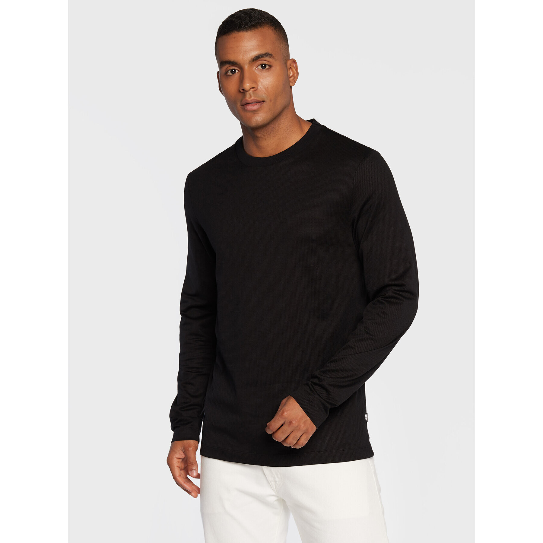 Boss Longsleeve Tenison 36 50477308 Negru Slim Fit - Pled.ro