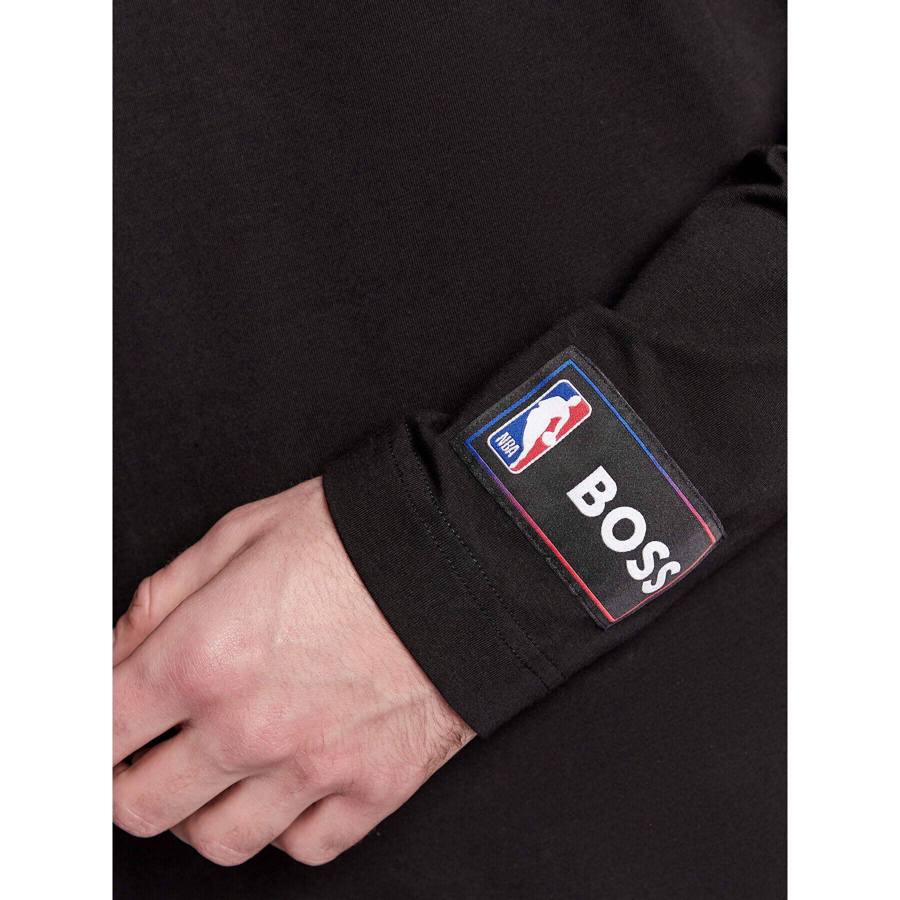 Boss Longsleeve Threesixsty_3_NBA 50477425 Negru Regular Fit - Pled.ro