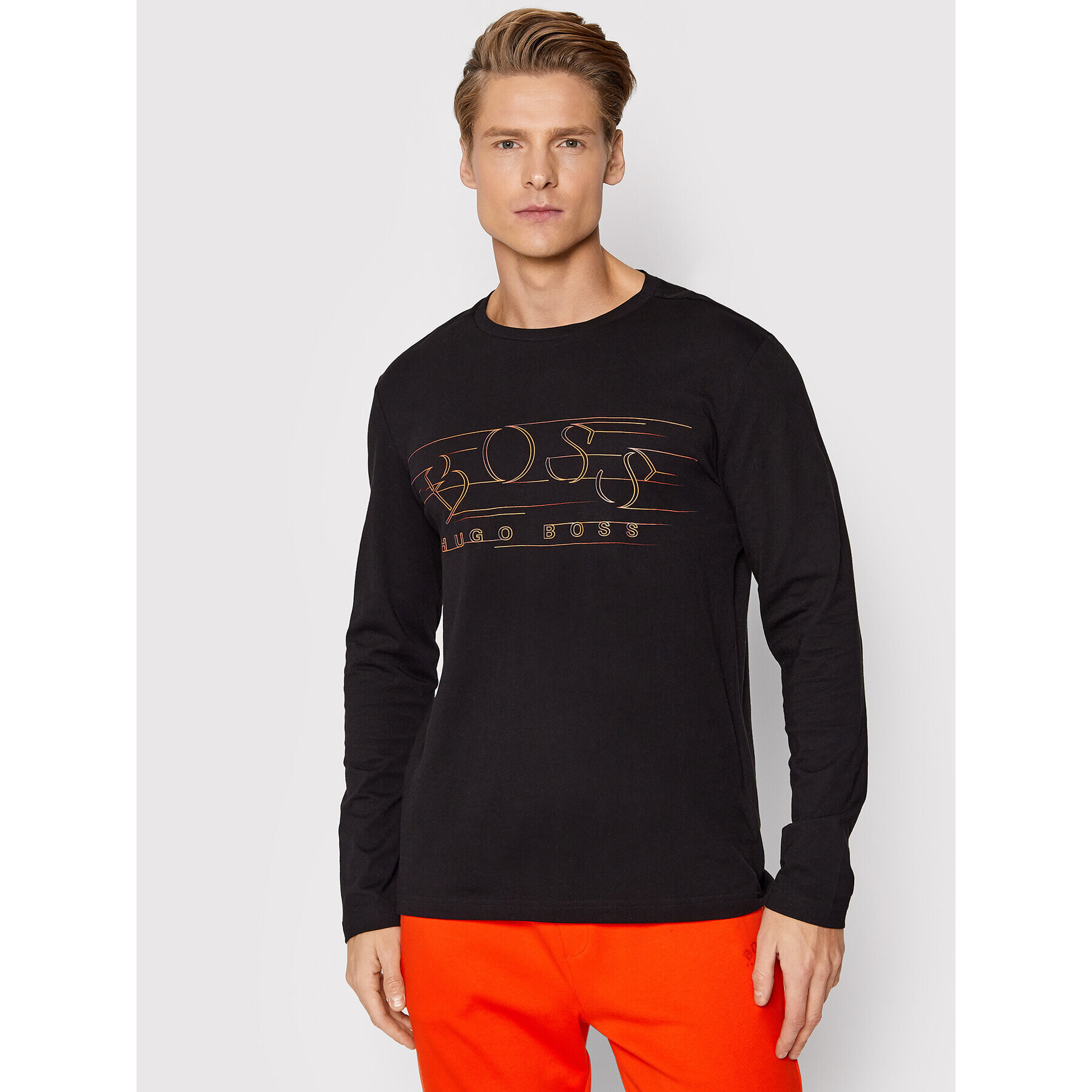 Boss Longsleeve Togn 1 50455765 Negru Regular Fit - Pled.ro