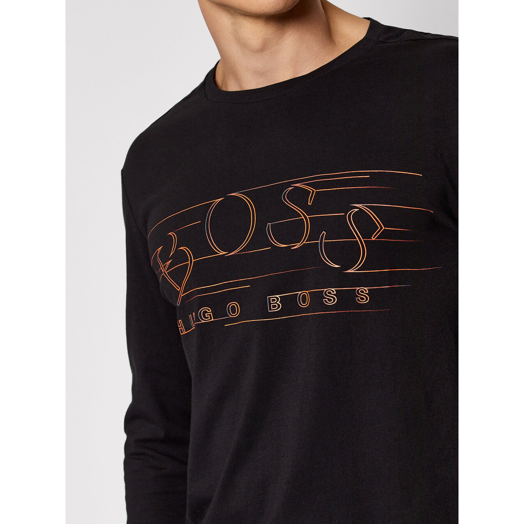 Boss Longsleeve Togn 1 50455765 Negru Regular Fit - Pled.ro