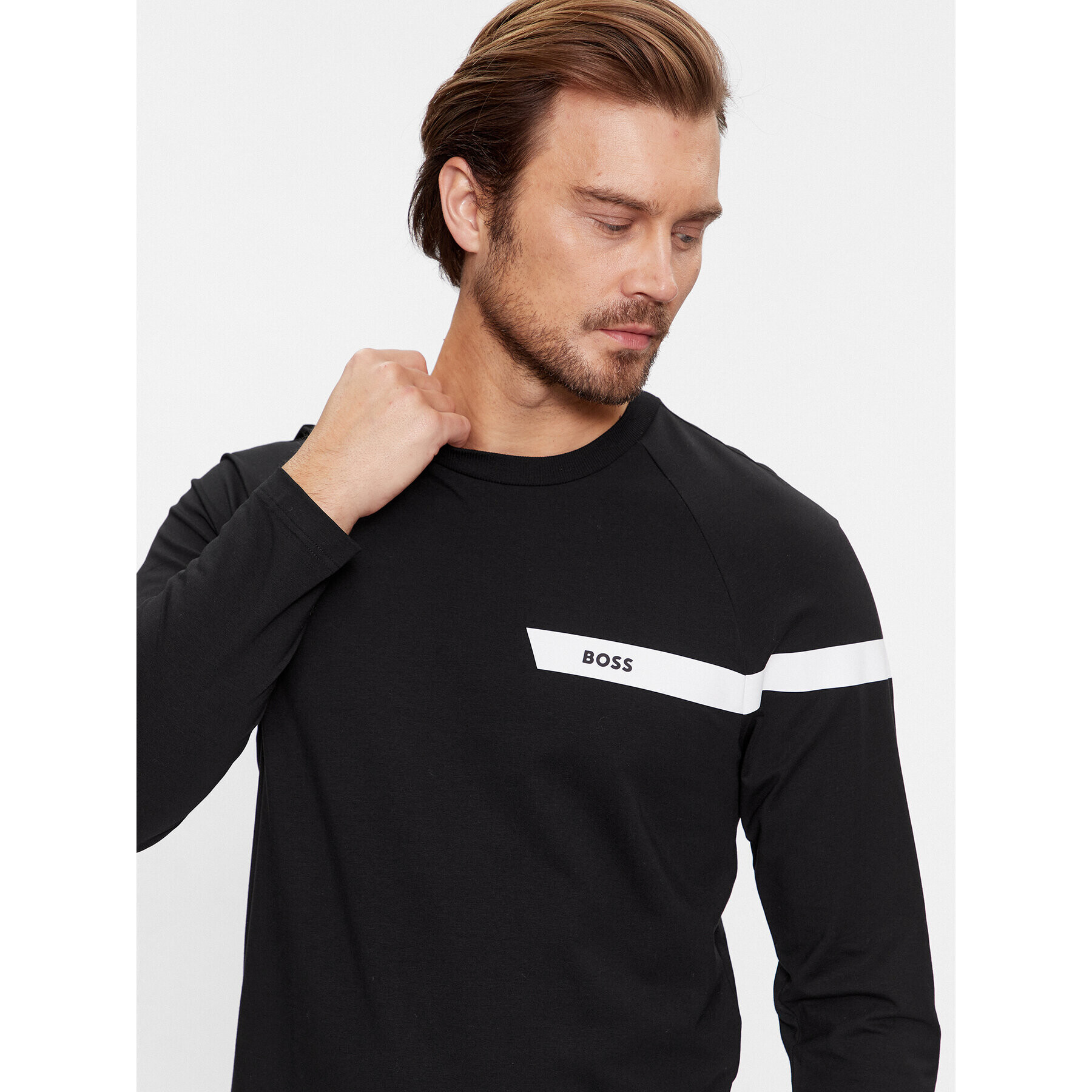 Boss Longsleeve Togn 1 50501228 Negru Regular Fit - Pled.ro