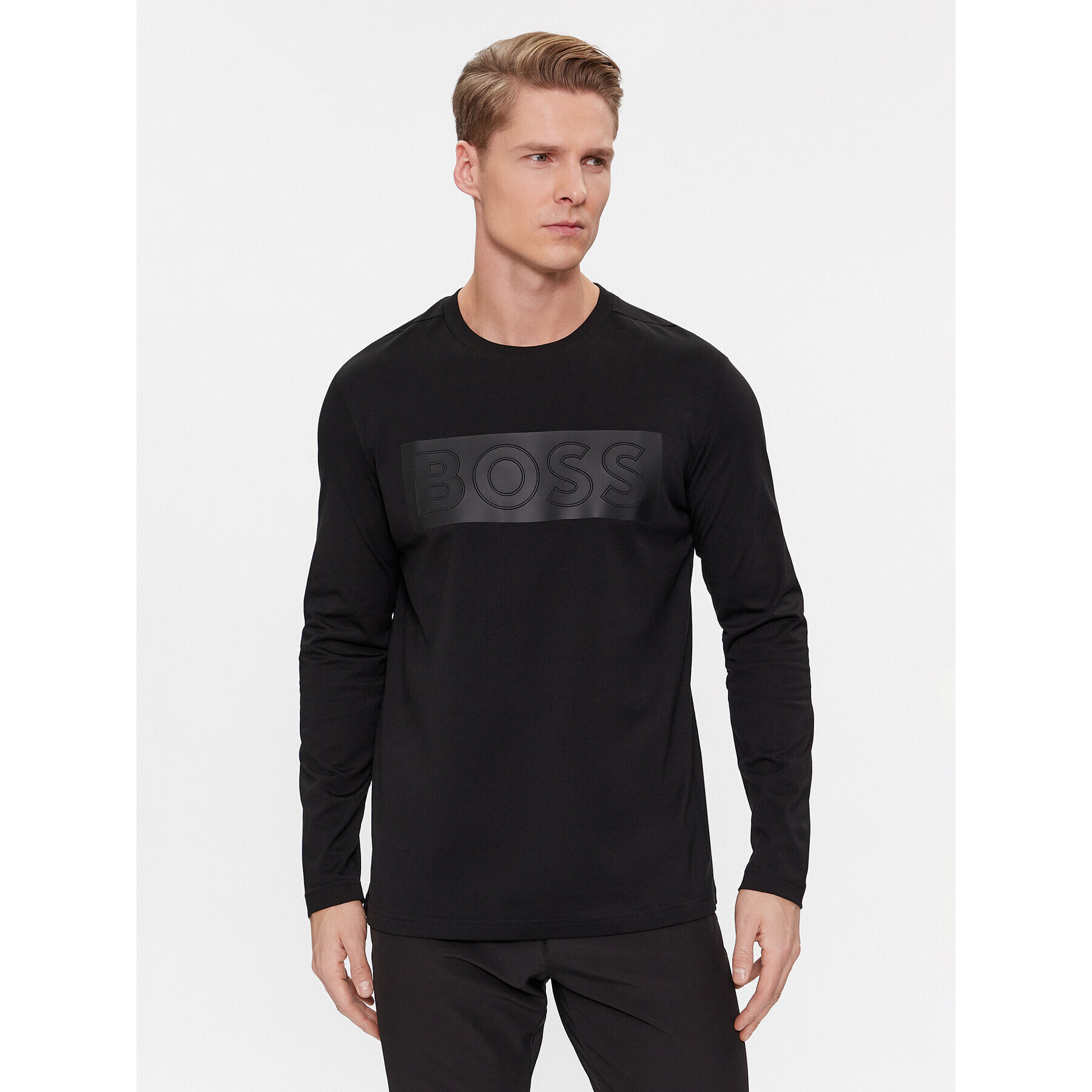 Boss Longsleeve Togn 1 50506345 Negru Regular Fit - Pled.ro