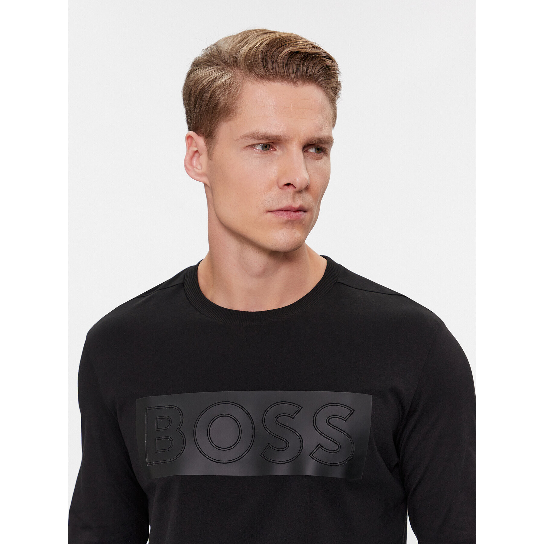 Boss Longsleeve Togn 1 50506345 Negru Regular Fit - Pled.ro