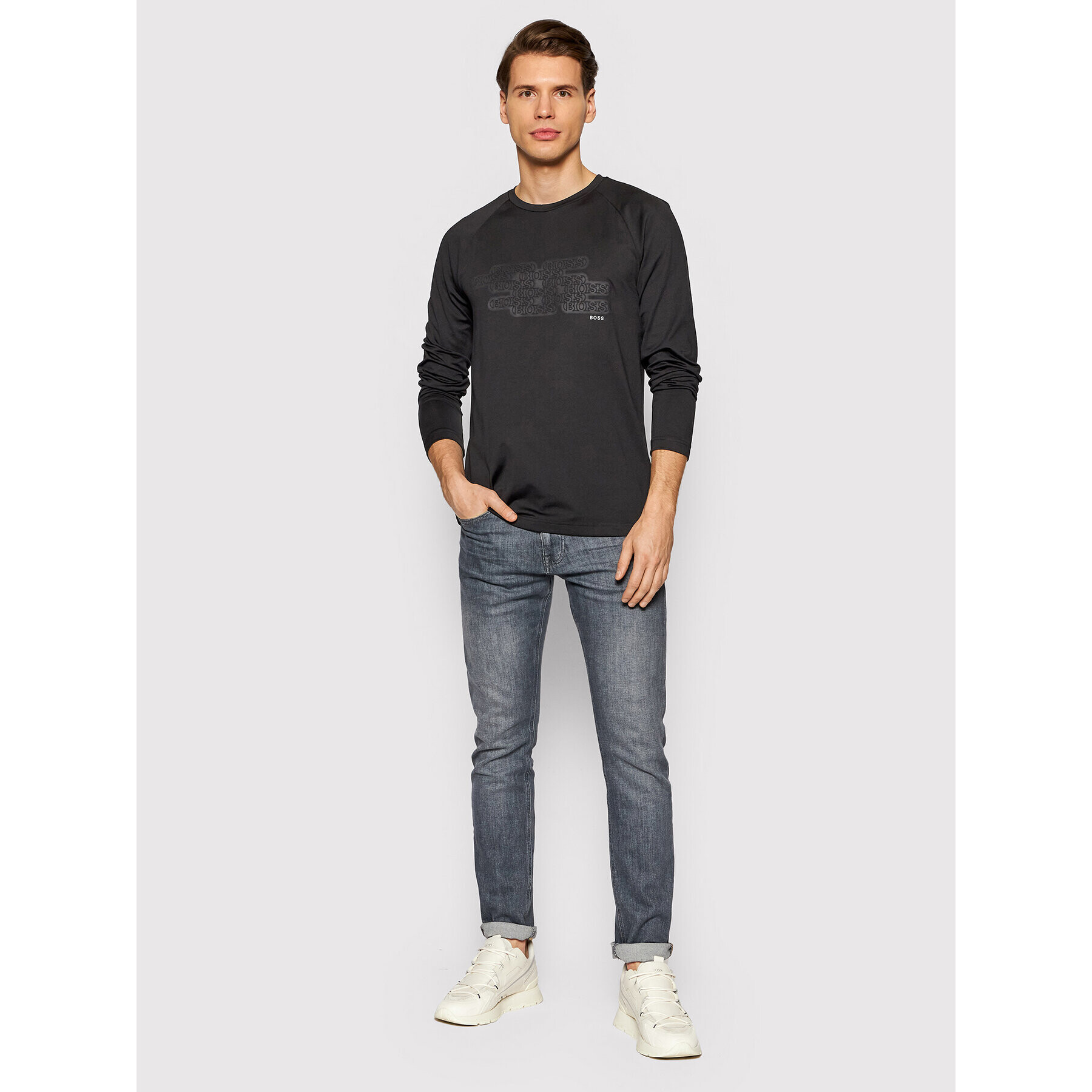 Boss Longsleeve Togn 3 50457463 Negru Slim Fit - Pled.ro