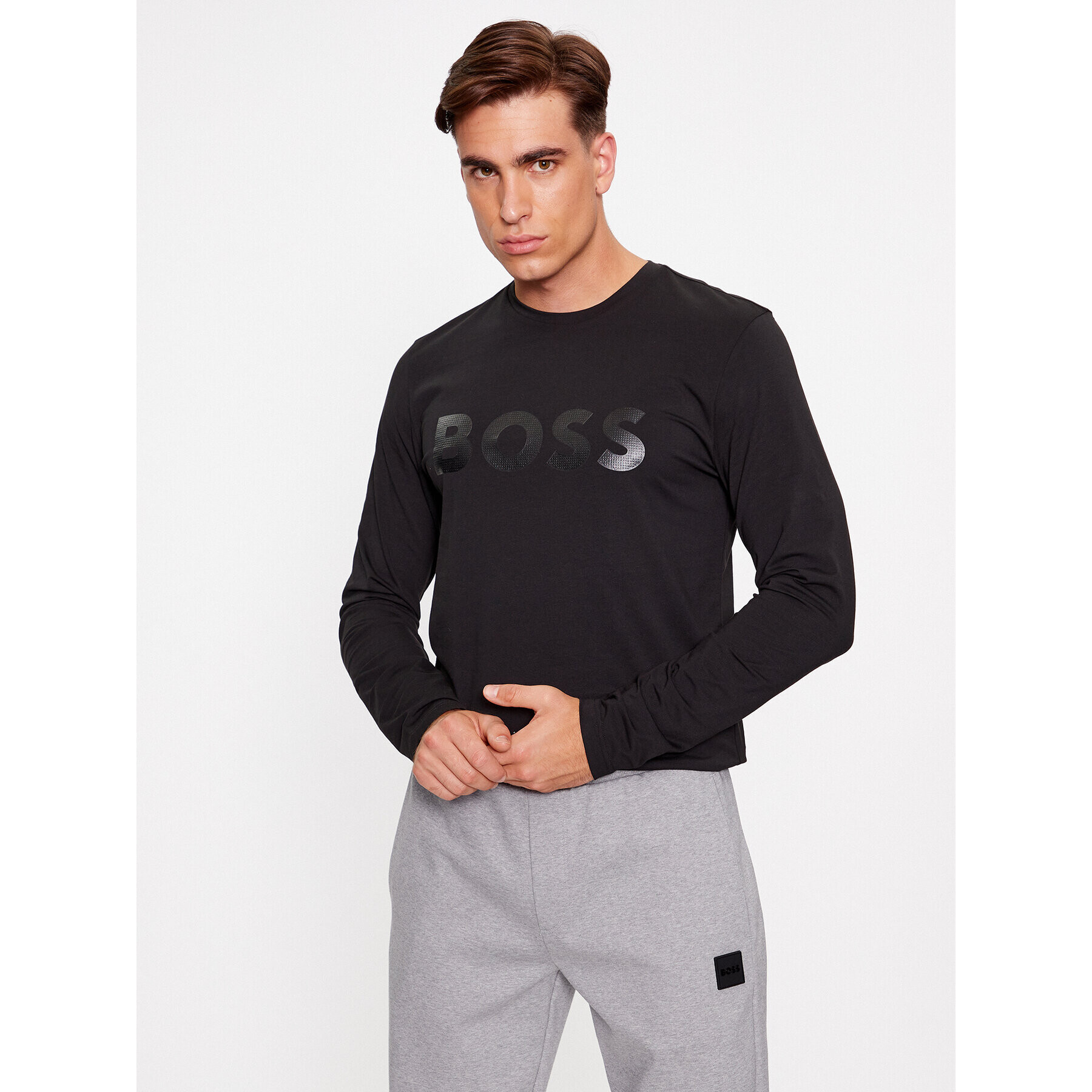 Boss Longsleeve Togn 3 50507027 Negru Regular Fit - Pled.ro