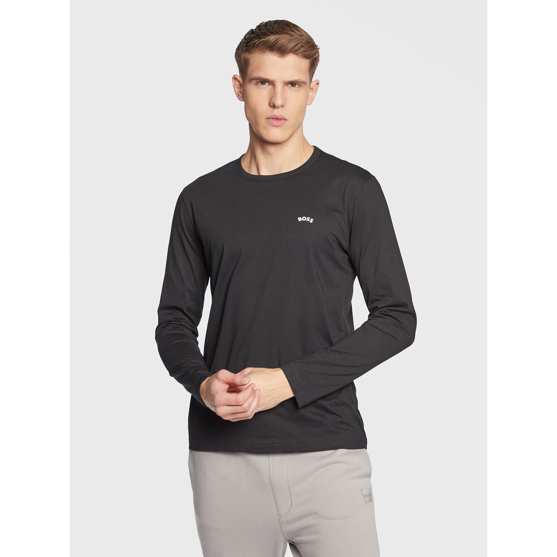 Boss Longsleeve Togn 50472551 Gri Regular Fit - Pled.ro