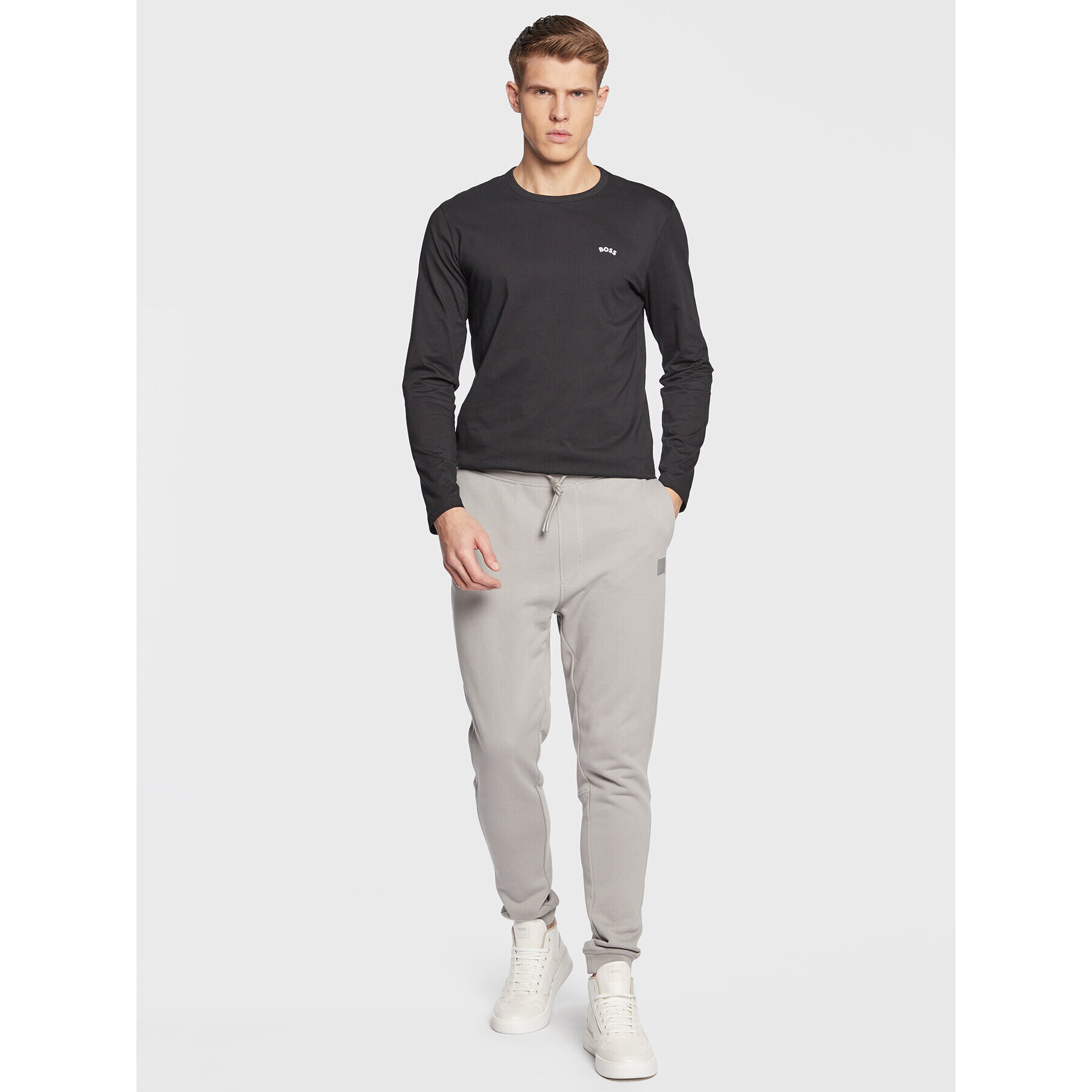 Boss Longsleeve Togn 50472551 Gri Regular Fit - Pled.ro