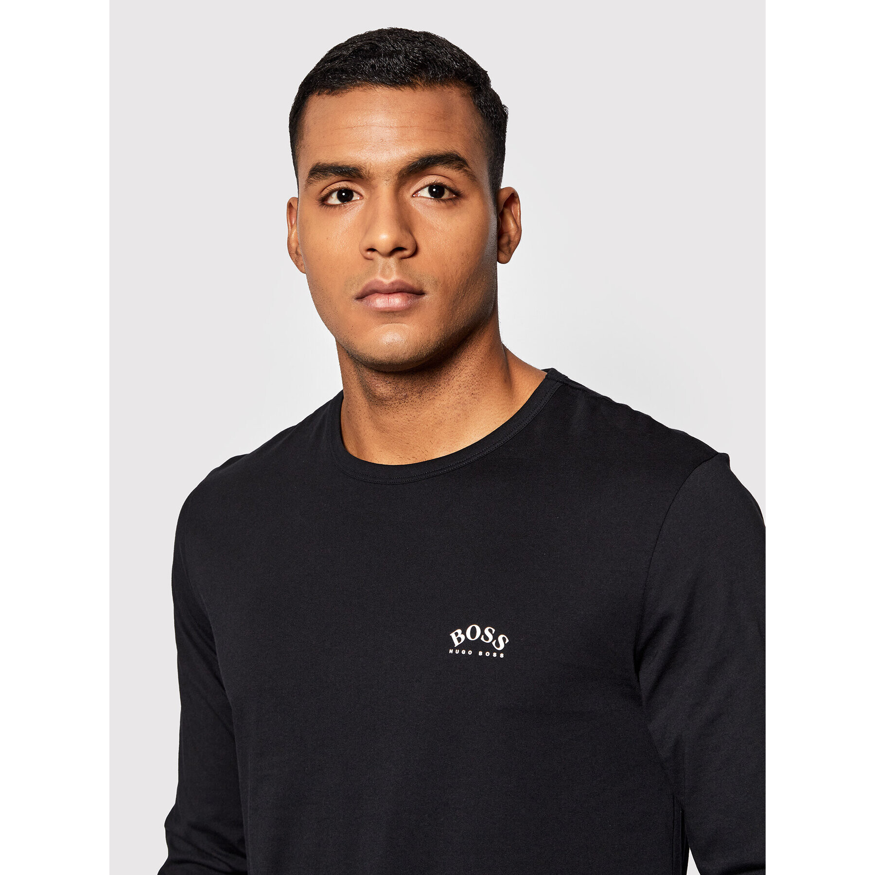 Boss Longsleeve Togn Curved 50436179 Negru Regular Fit - Pled.ro