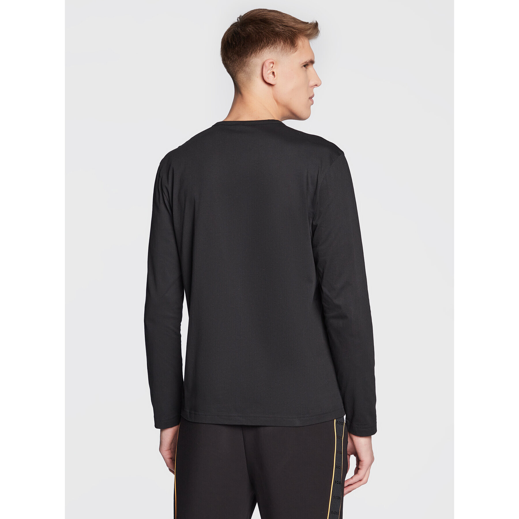 Boss Longsleeve Togn Curved 50472551 Negru Regular Fit - Pled.ro