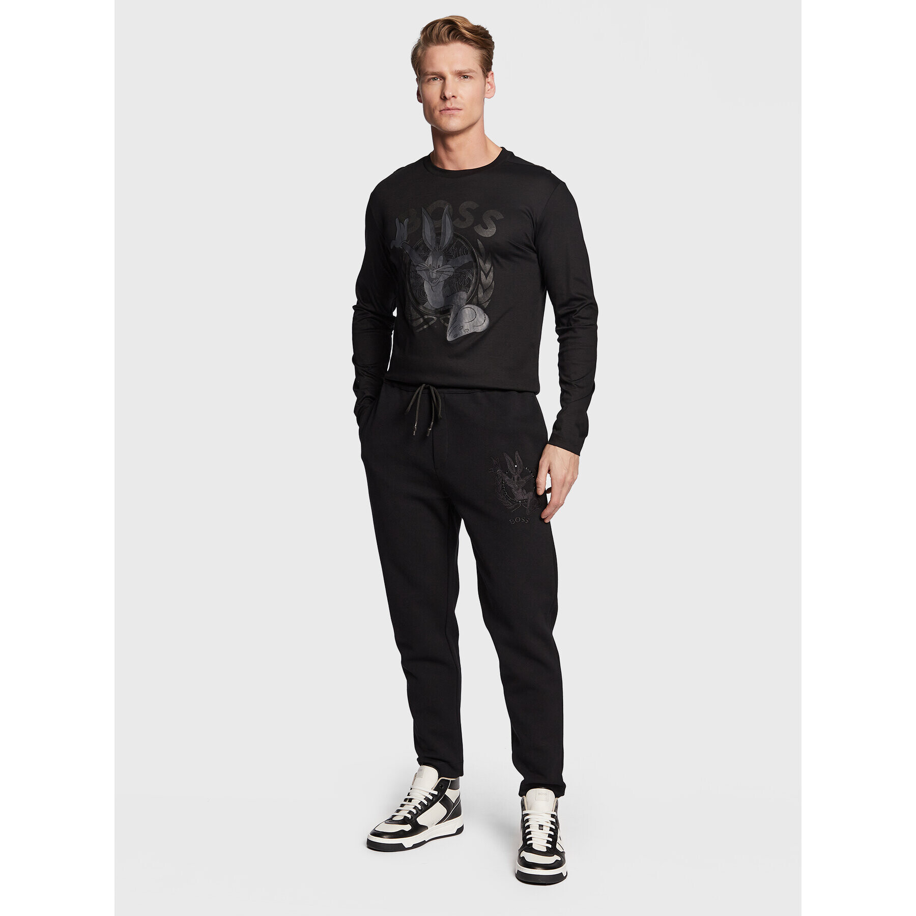 Boss Longsleeve Togn Lunar 50483767 Negru Regular Fit - Pled.ro