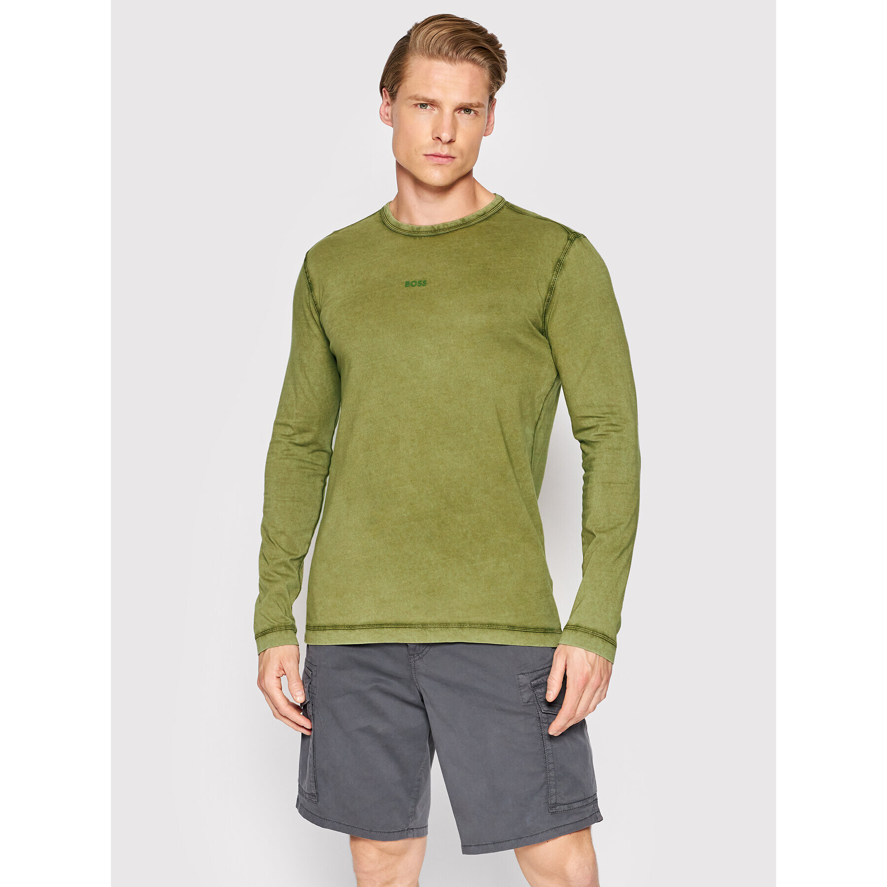 Boss Longsleeve Tokkslong 50468404 Verde Regular Fit - Pled.ro