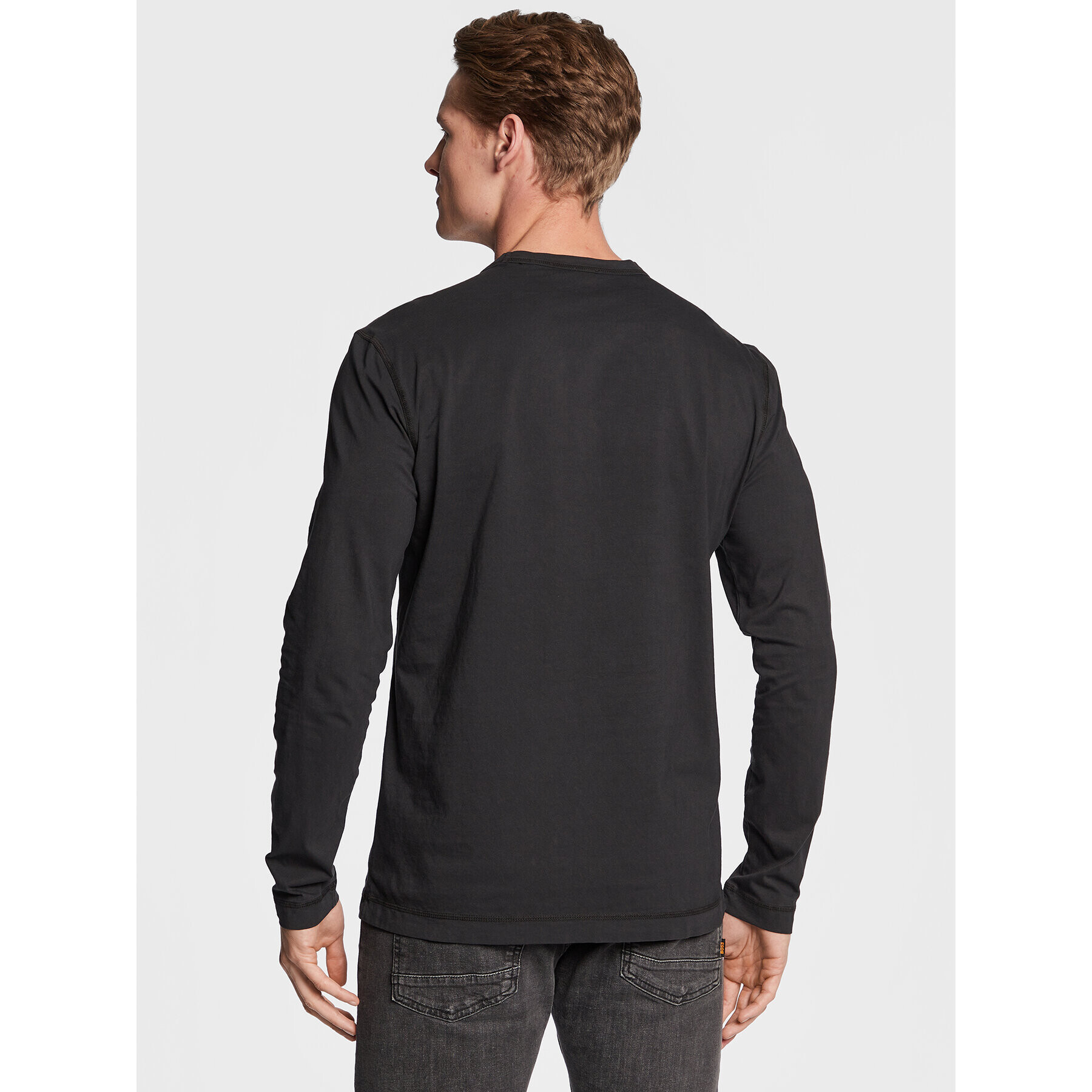 Boss Longsleeve Tokkslong Negru Regular Fit - Pled.ro