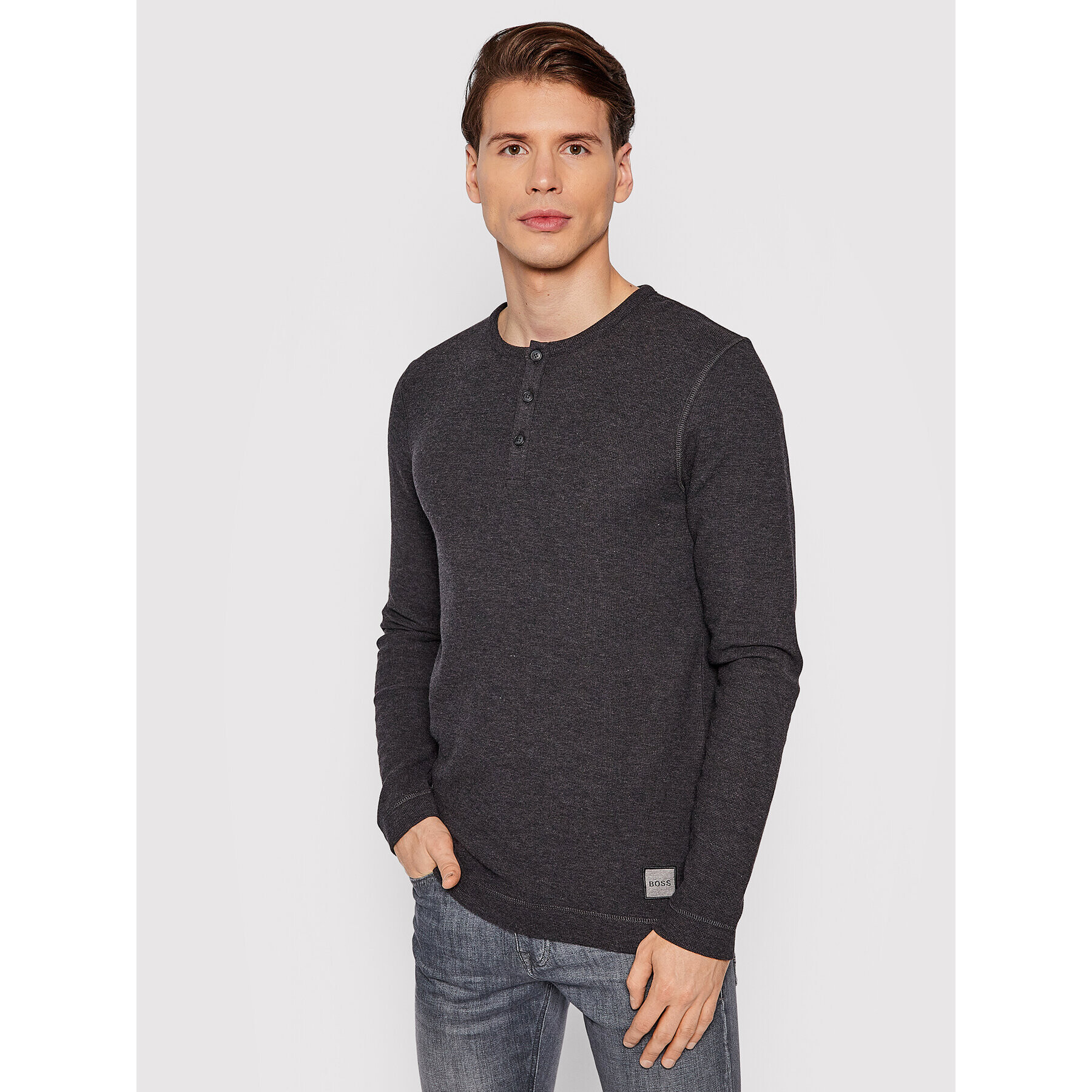 Boss Longsleeve Trix 1 50462821 Gri Slim Fit - Pled.ro