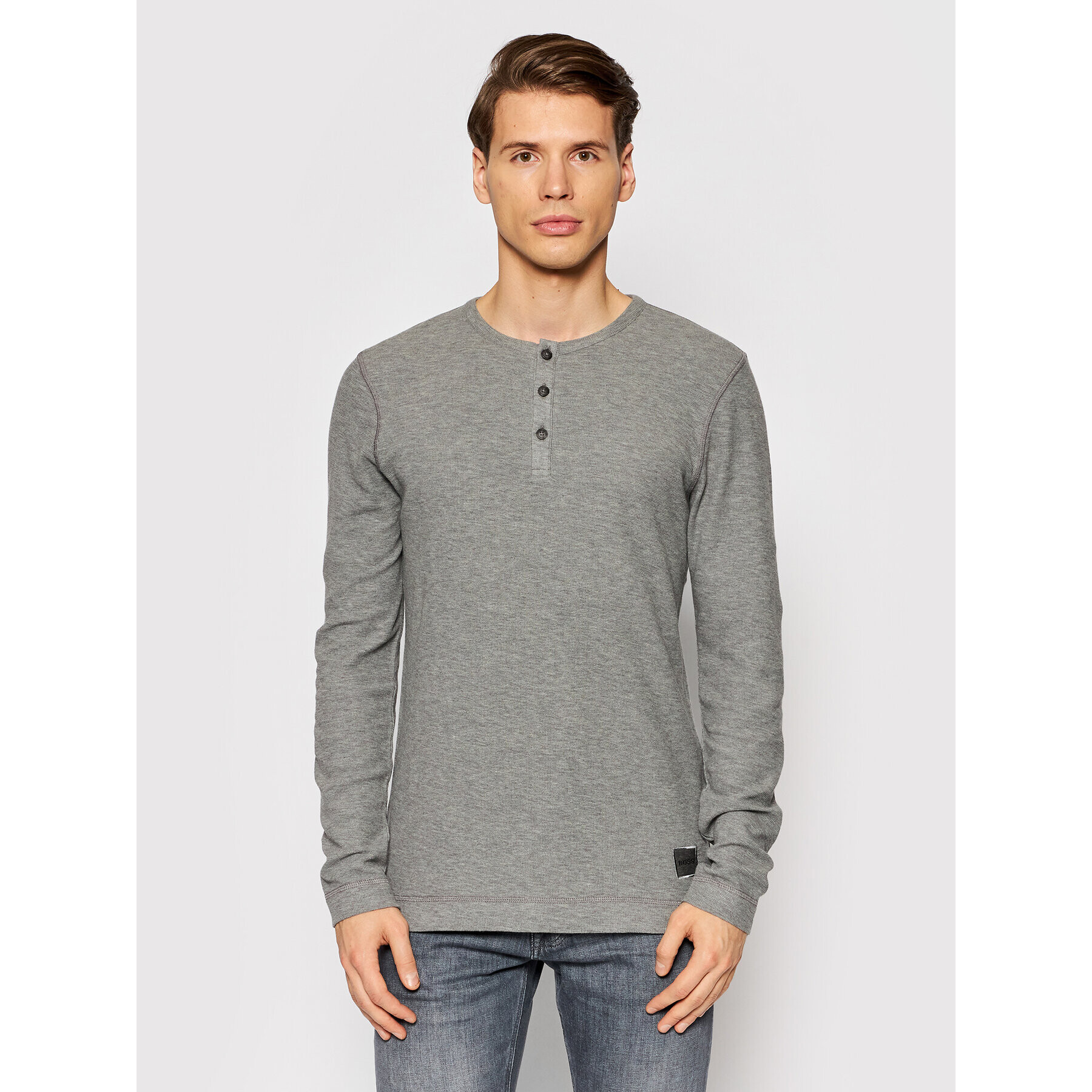 Boss Longsleeve Trix 1 50462821 Gri Slim Fit - Pled.ro