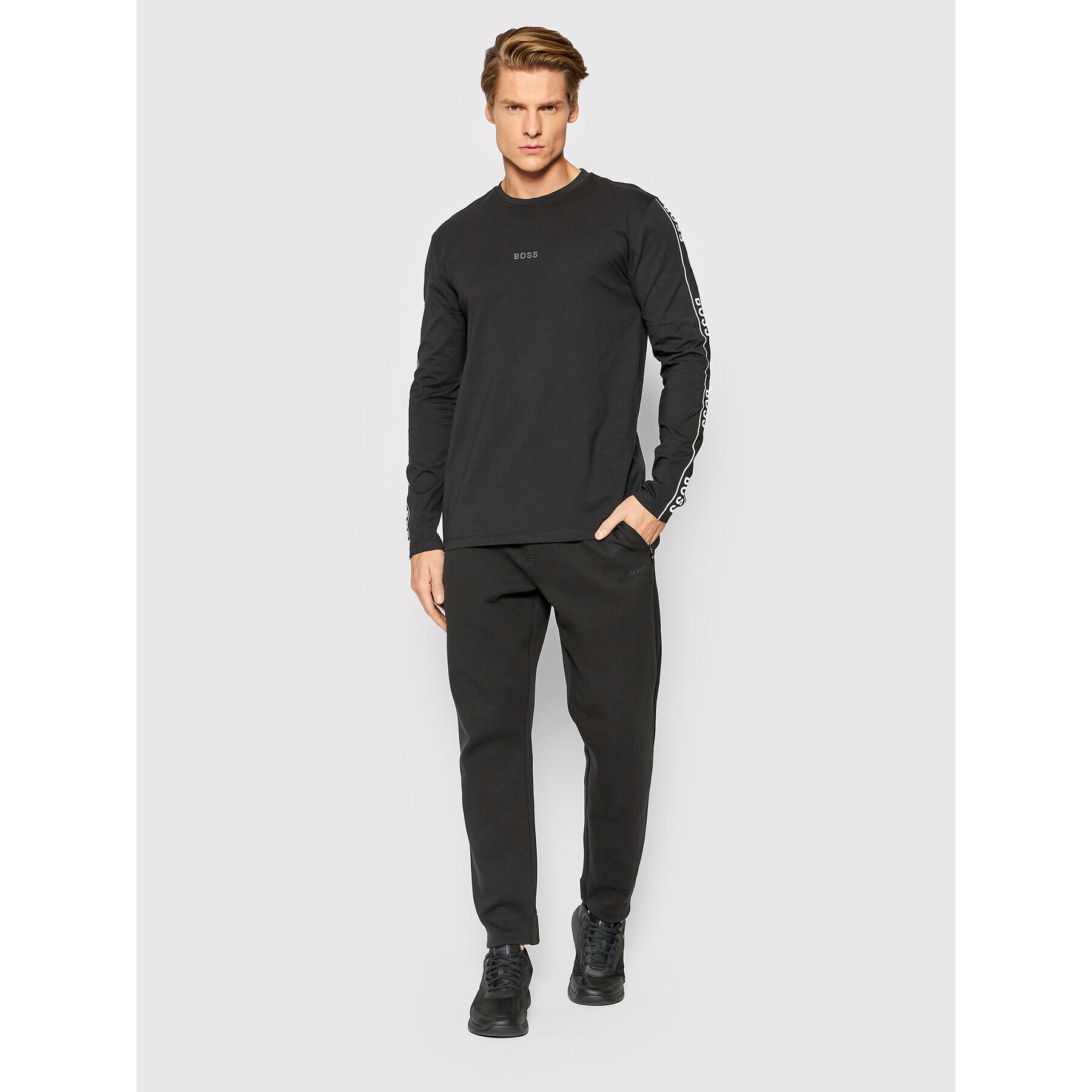 Boss Longsleeve Twrapped 50465683 Negru Regular Fit - Pled.ro