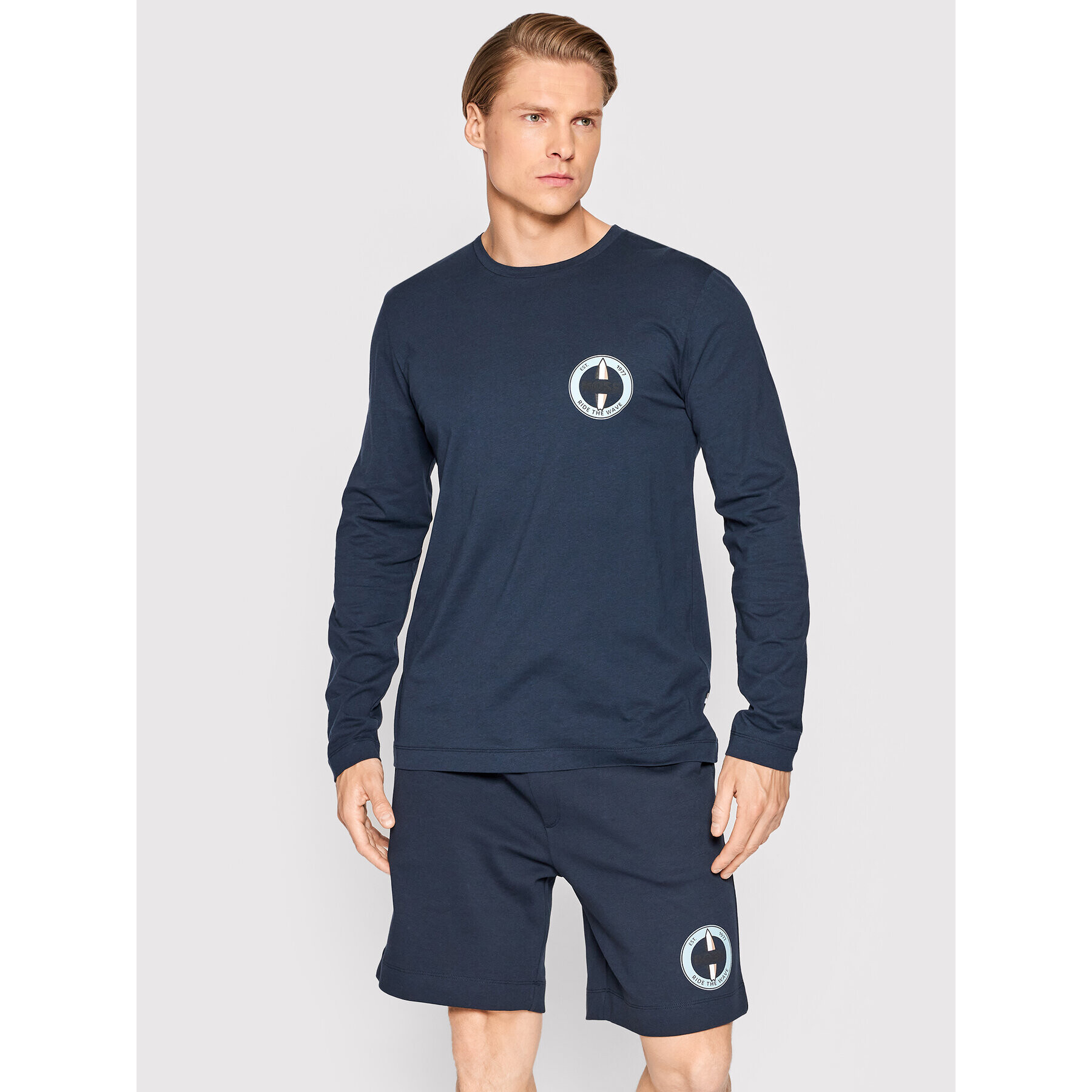 Boss Longsleeve Tyrec_Ch 50469225 Bleumarin Regular Fit - Pled.ro