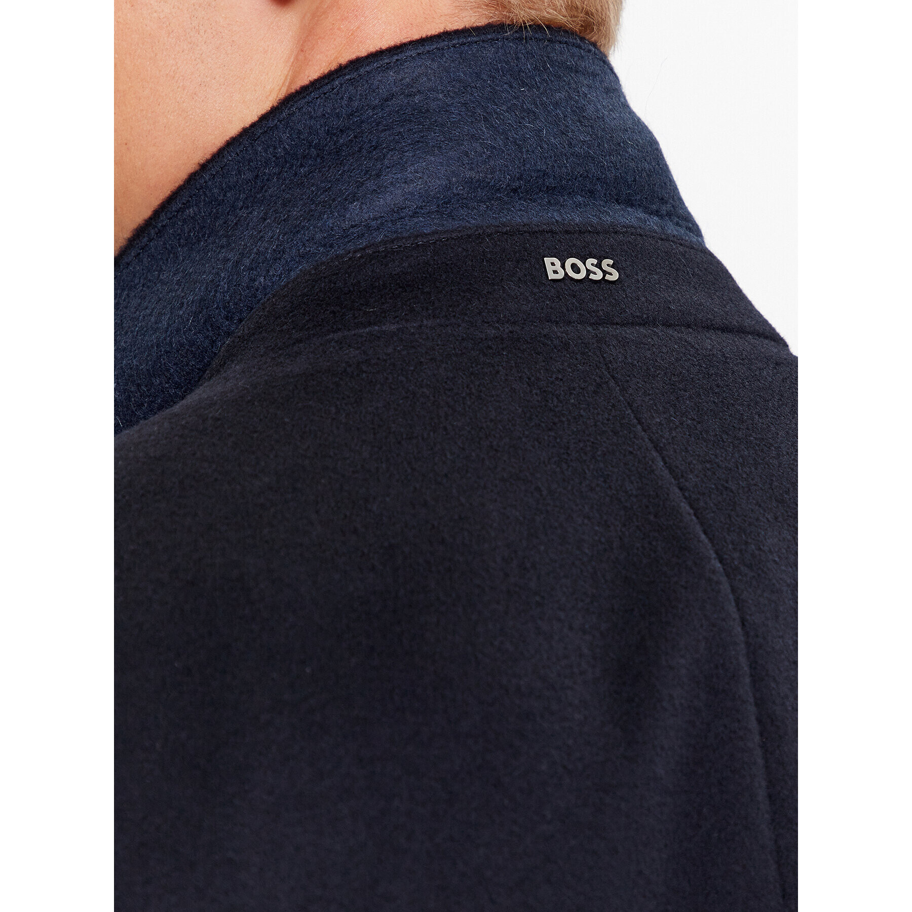 Boss Palton de lână H-Hyde-234 50502327 Bleumarin Slim Fit - Pled.ro