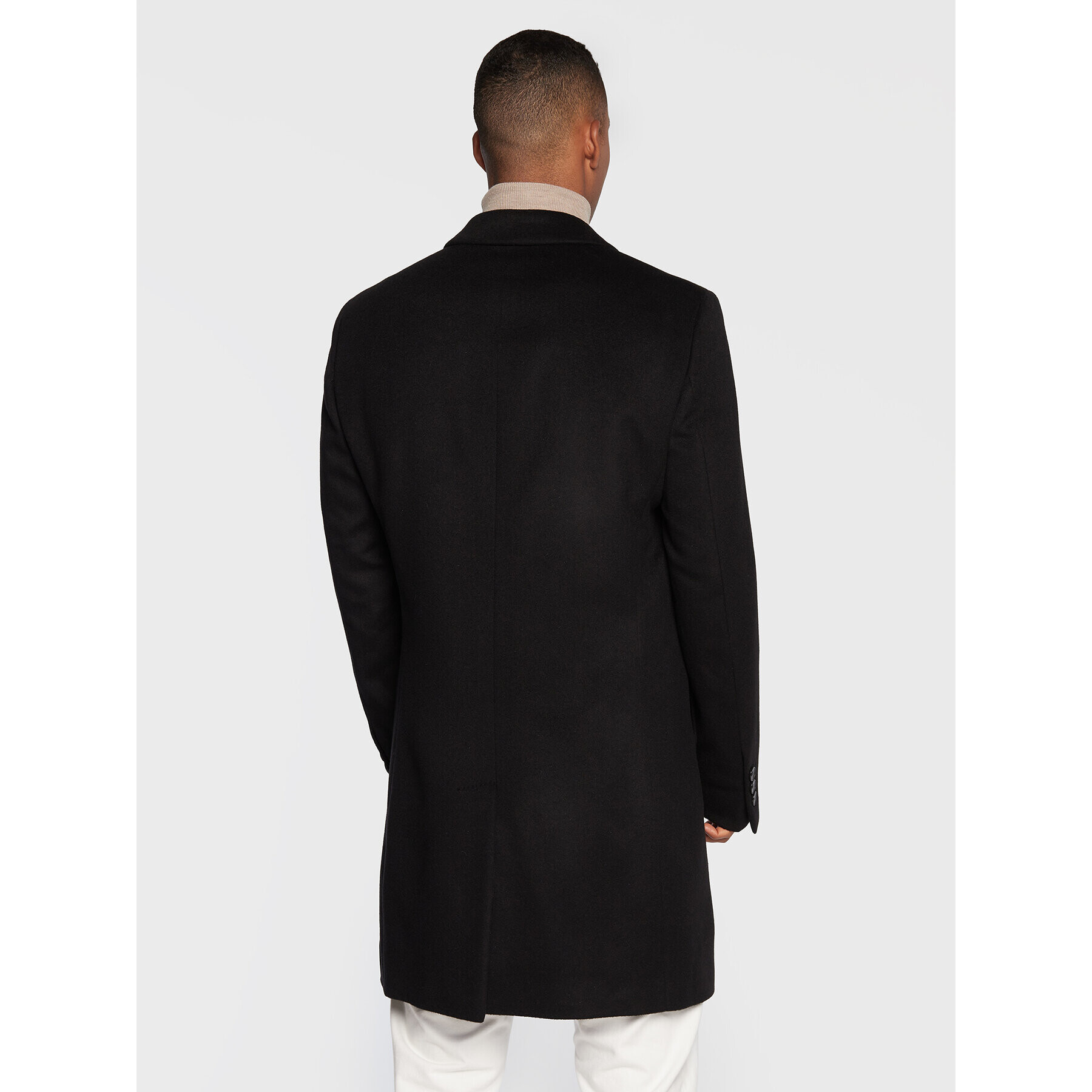 Boss Palton de lână H-Hyde 50479756 Negru Slim Fit - Pled.ro