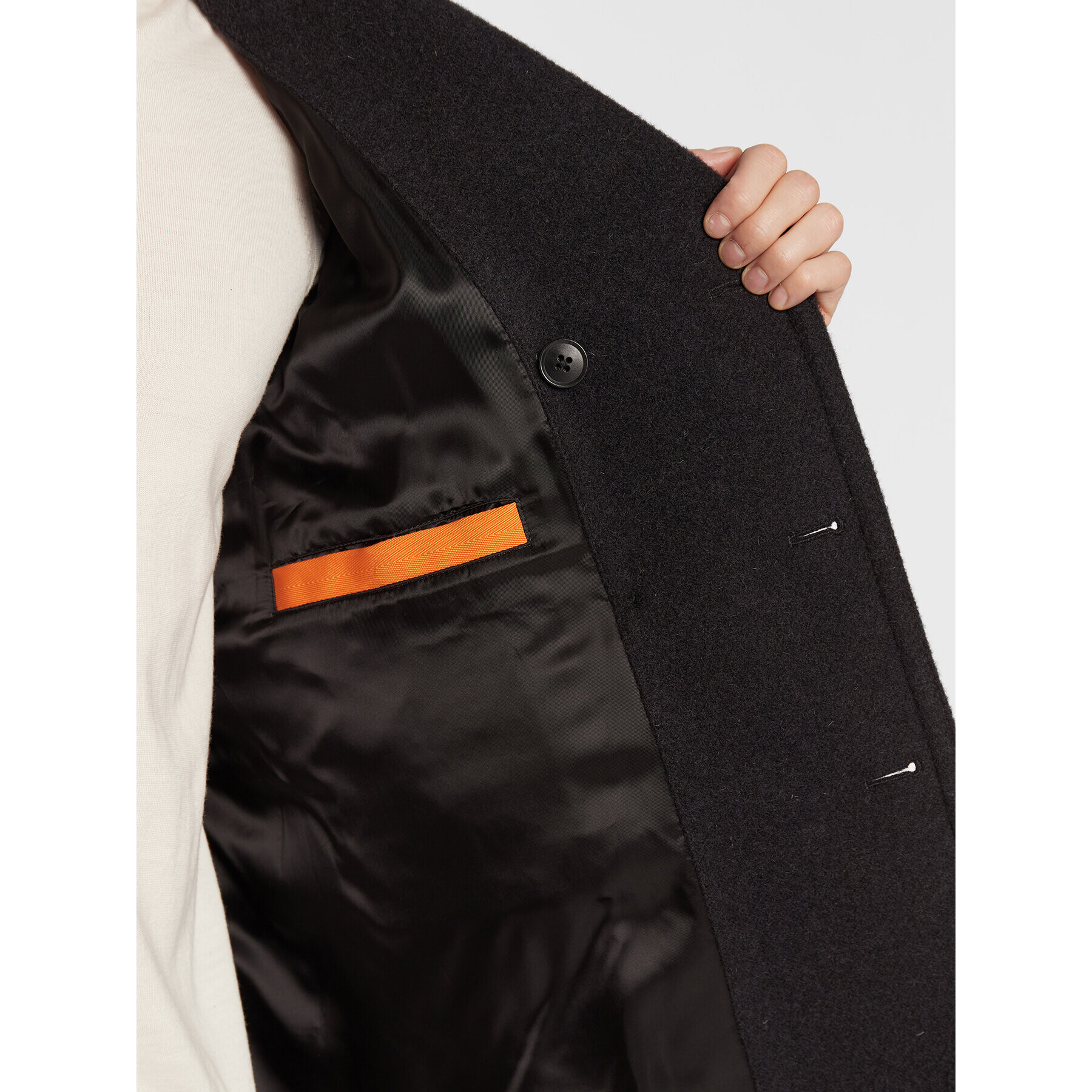 Boss Palton de lână Oltegra 50476809 Negru Regular Fit - Pled.ro