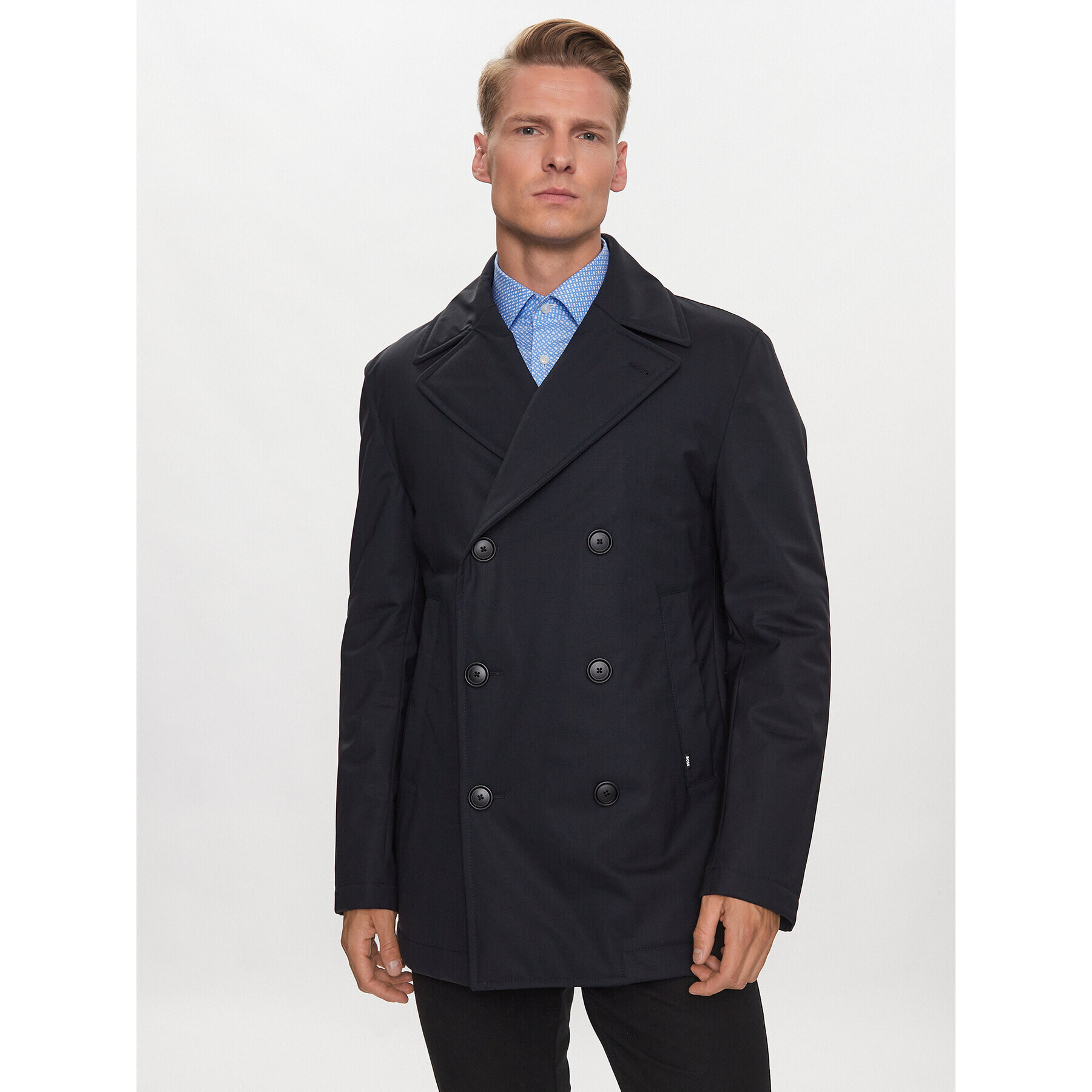 Boss Palton P-Hyde-Peacoat-233 50498100 Bleumarin Slim Fit - Pled.ro