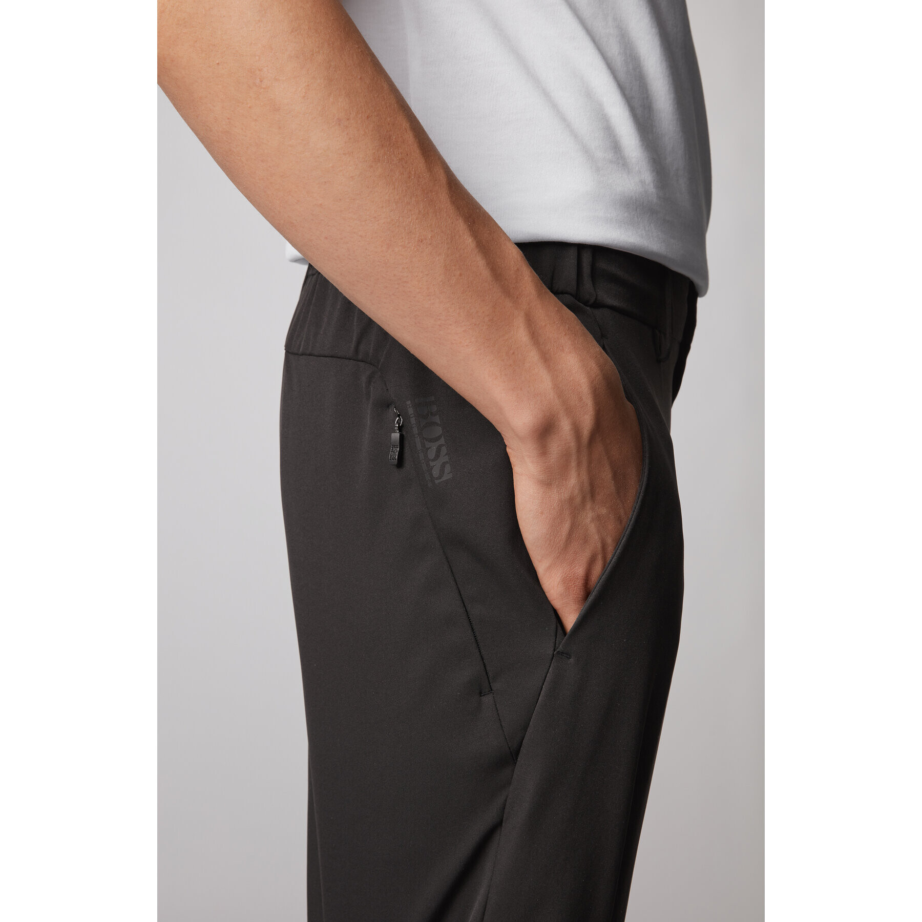 Boss Pantalon scurți din material Litt 50430358 Negru Slim Fit - Pled.ro