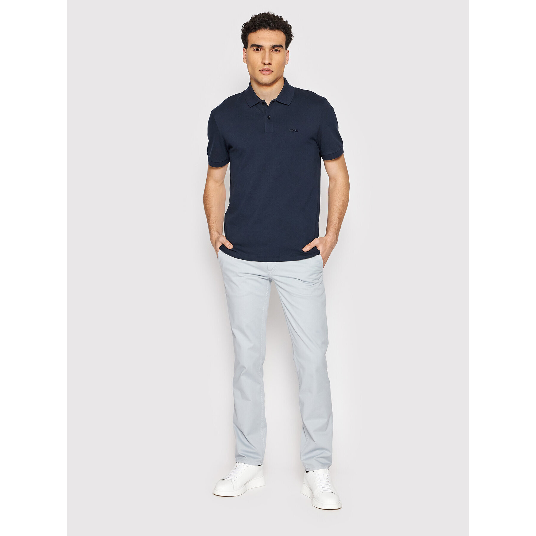 Boss Pantaloni chino 50470813 Gri Slim Fit - Pled.ro