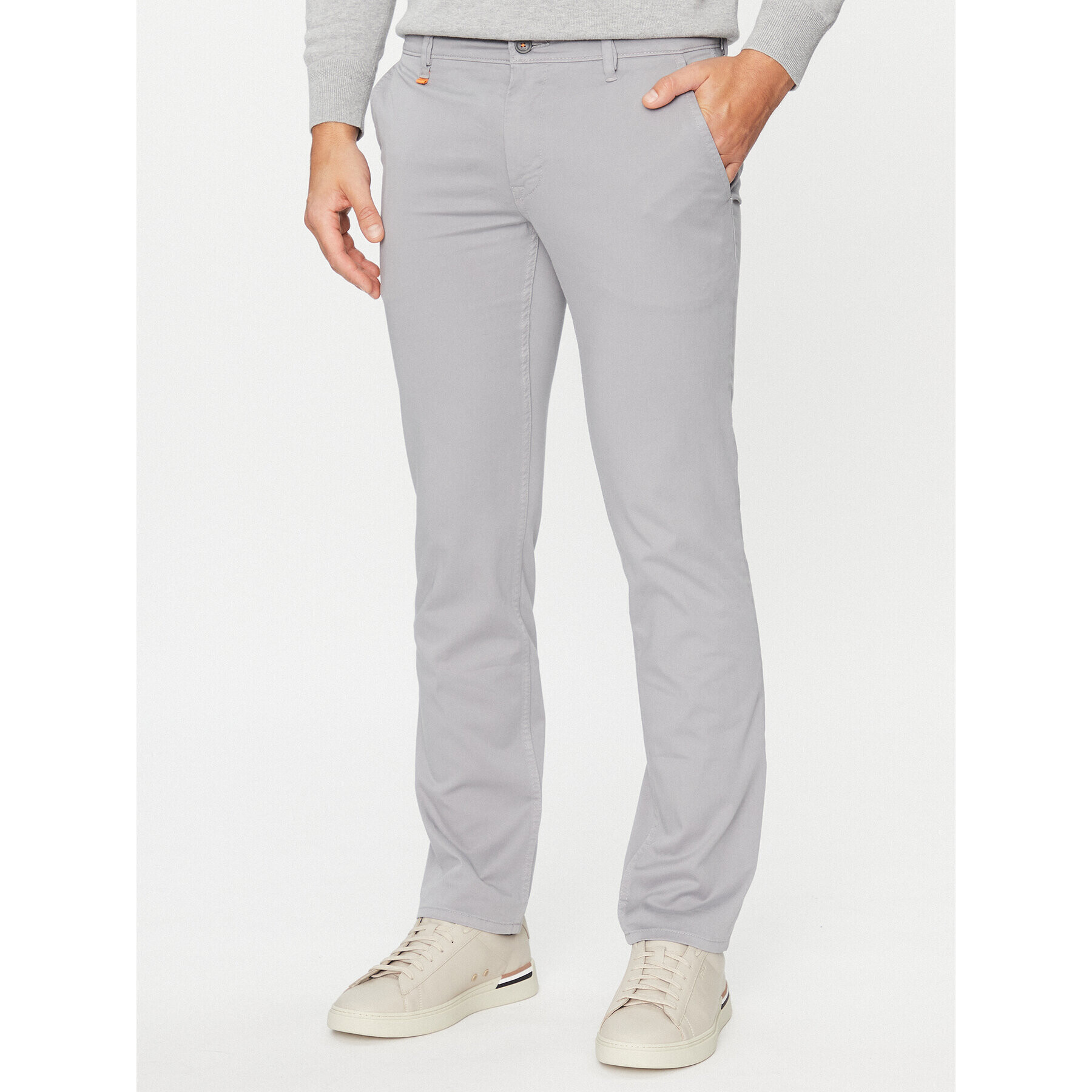 Boss Pantaloni chino 50470813 Gri Slim Fit - Pled.ro