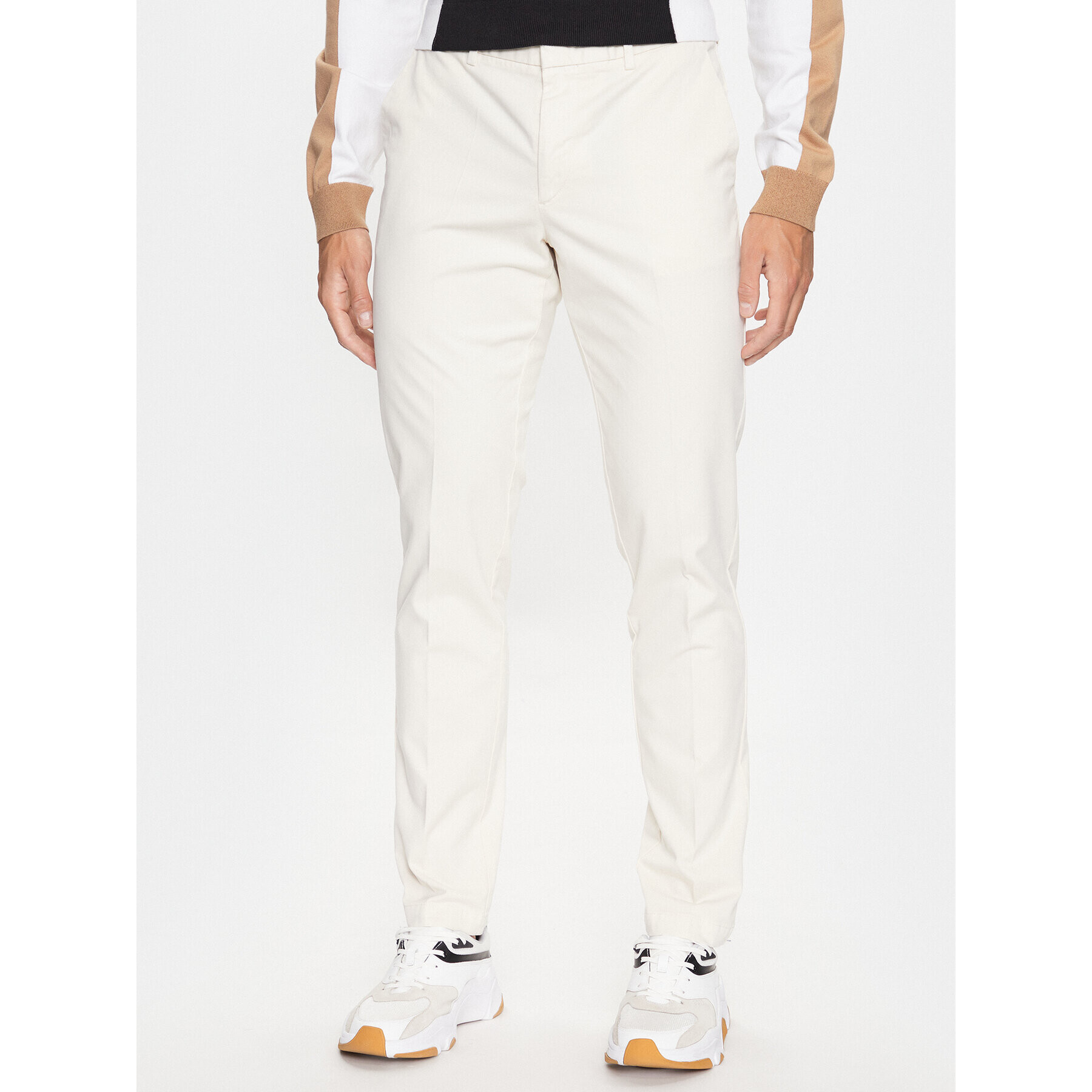 Boss Pantaloni chino Kaito1 50487966 Alb Slim Fit - Pled.ro