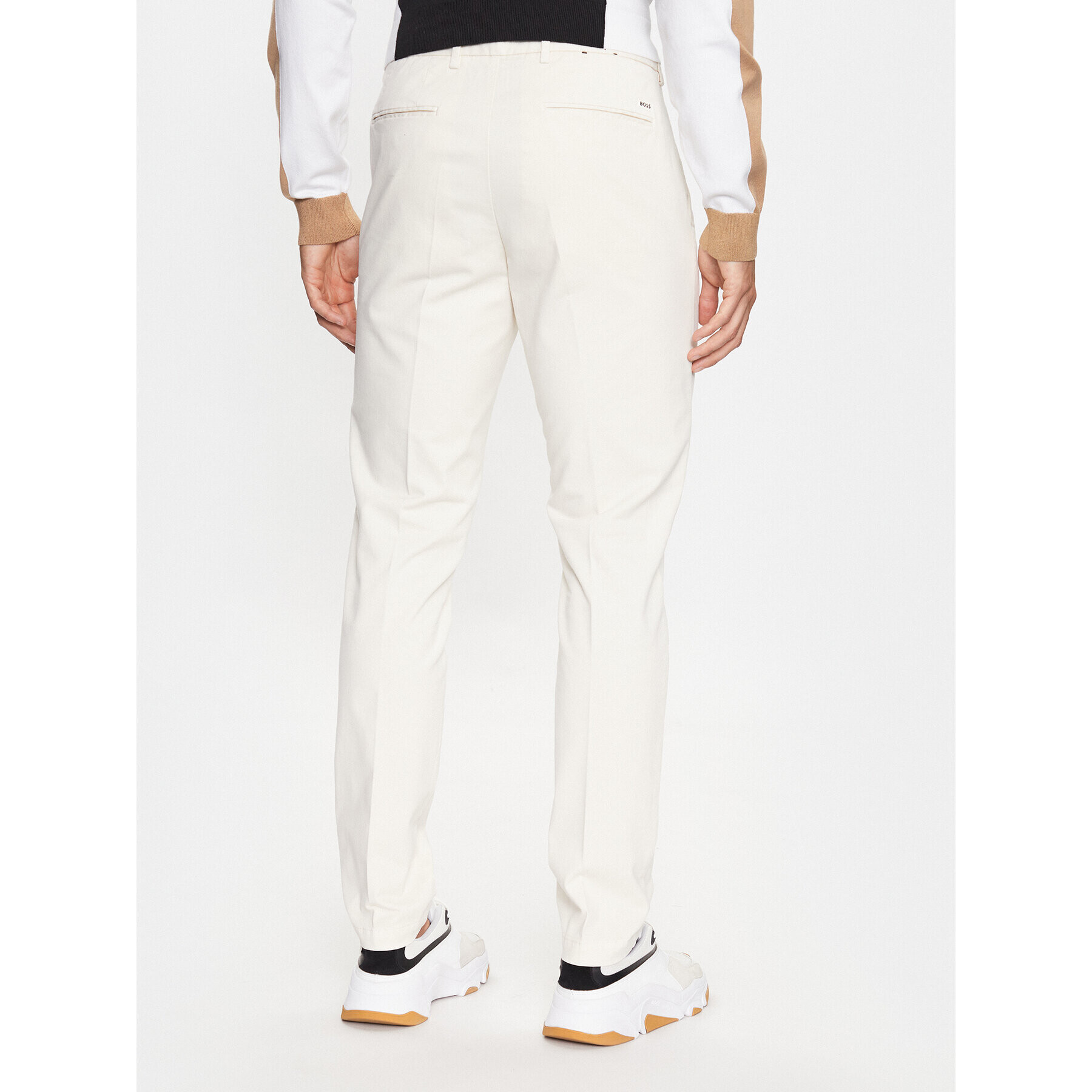 Boss Pantaloni chino Kaito1 50487966 Alb Slim Fit - Pled.ro