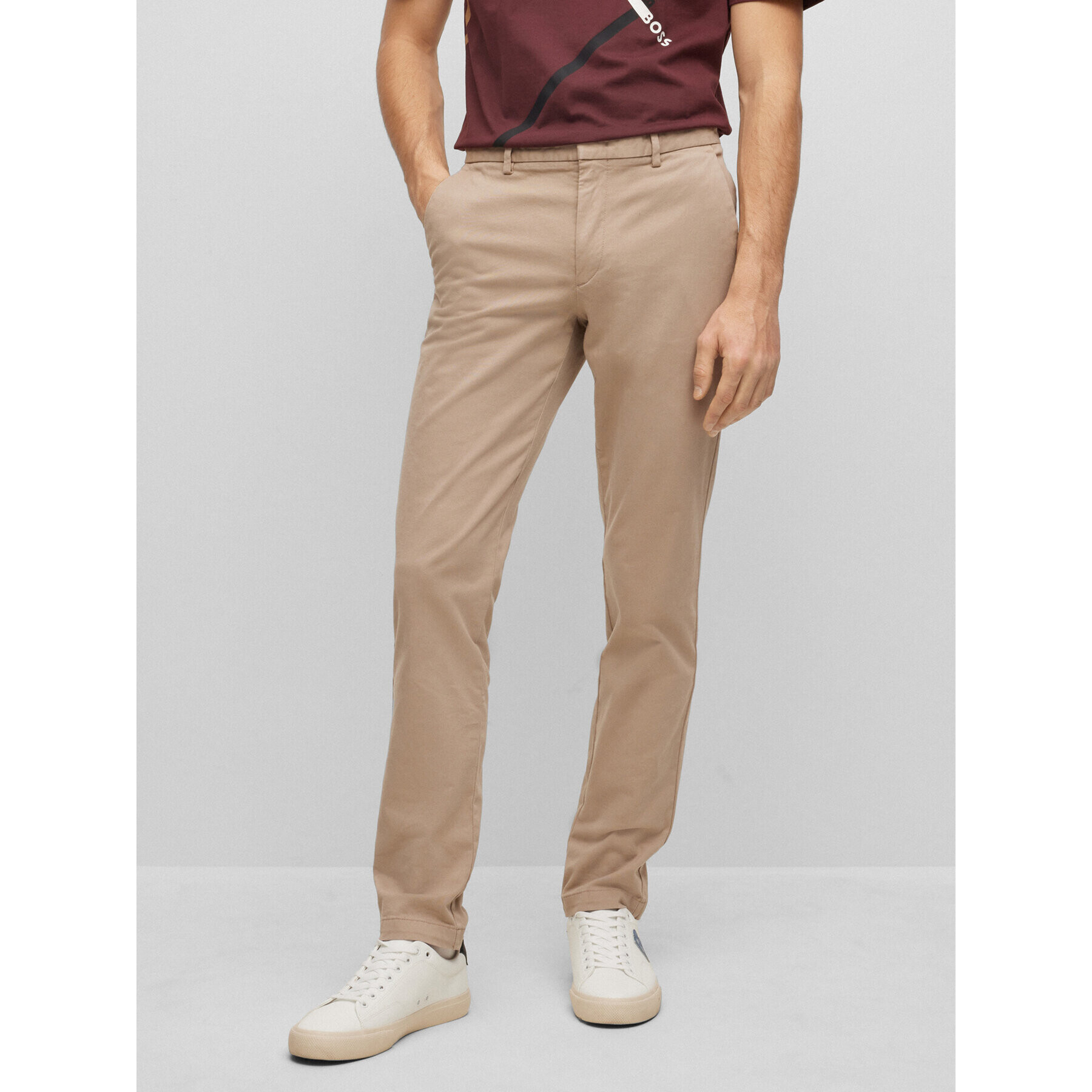 Boss Pantaloni chino Kaito1 50487966 Bej Slim Fit - Pled.ro