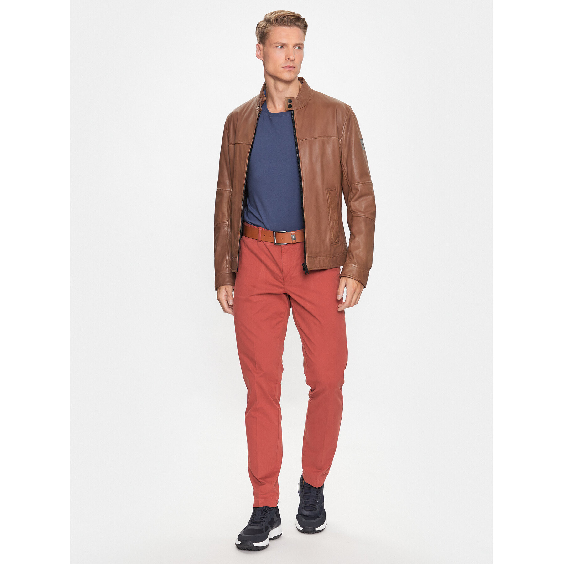 Boss Pantaloni chino Kaito1 50487966 Roșu Slim Fit - Pled.ro