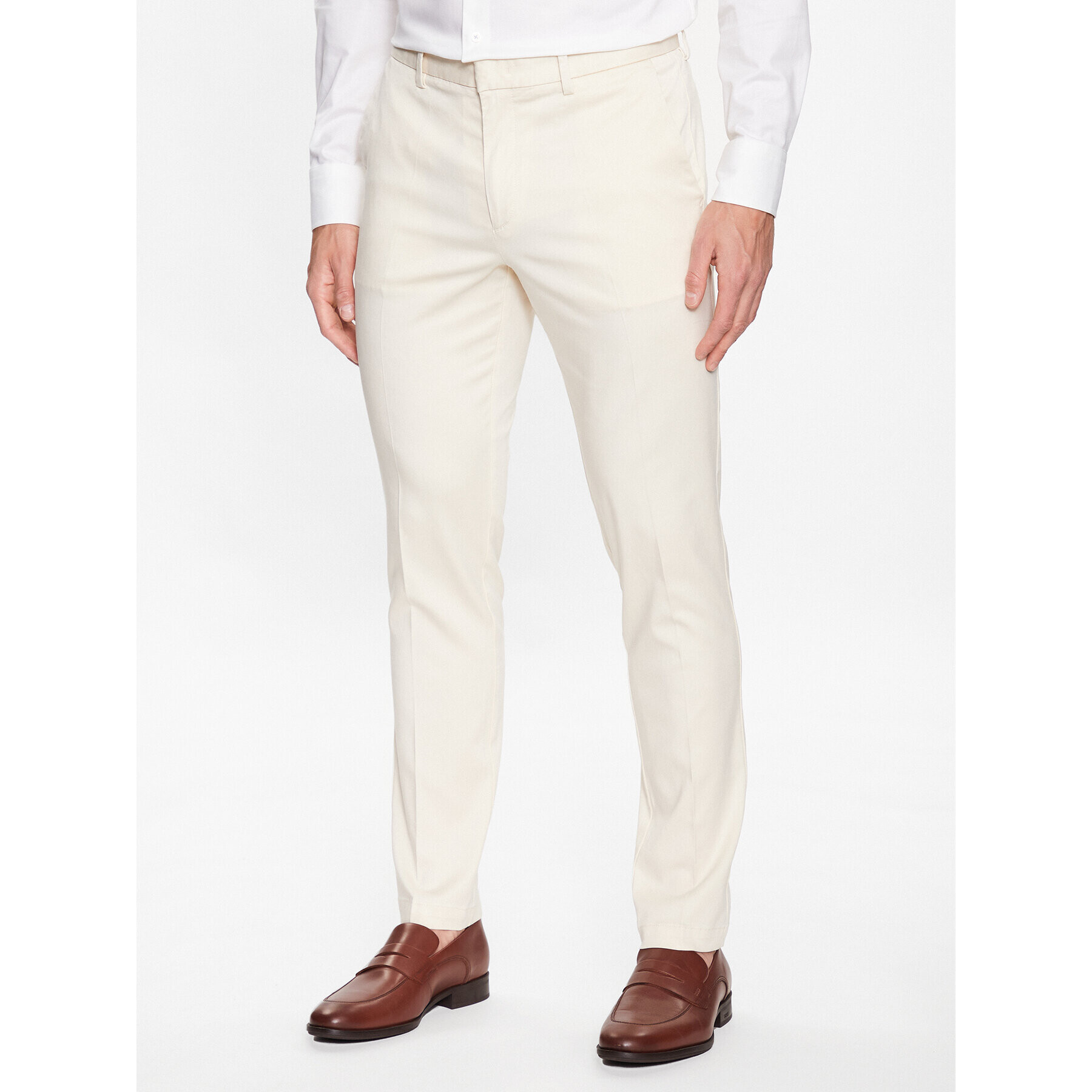 Boss Pantaloni chino Kaito1 50488014 Écru Slim Fit - Pled.ro